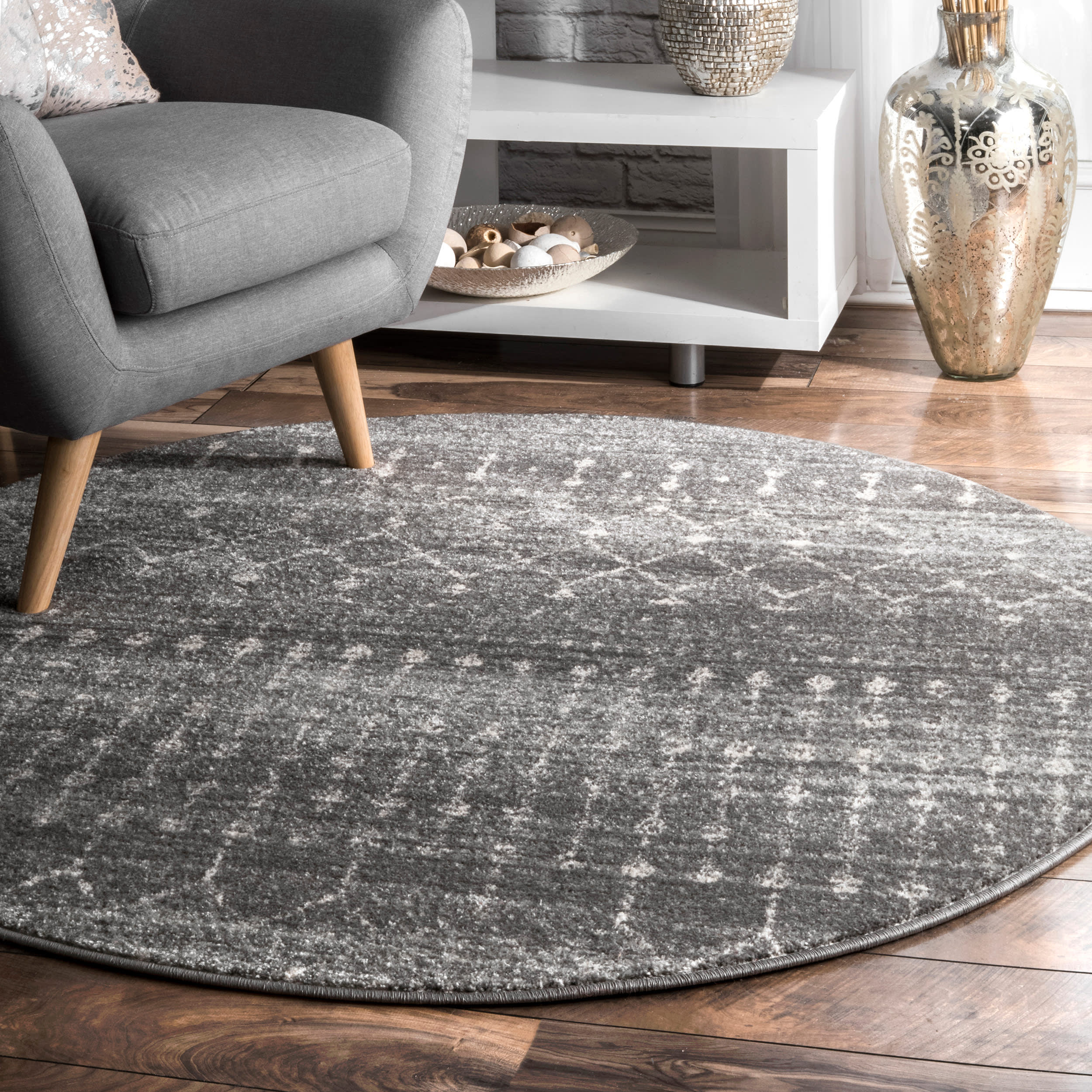 Moroccan Trellis Rug | Dark Grey - Image 2