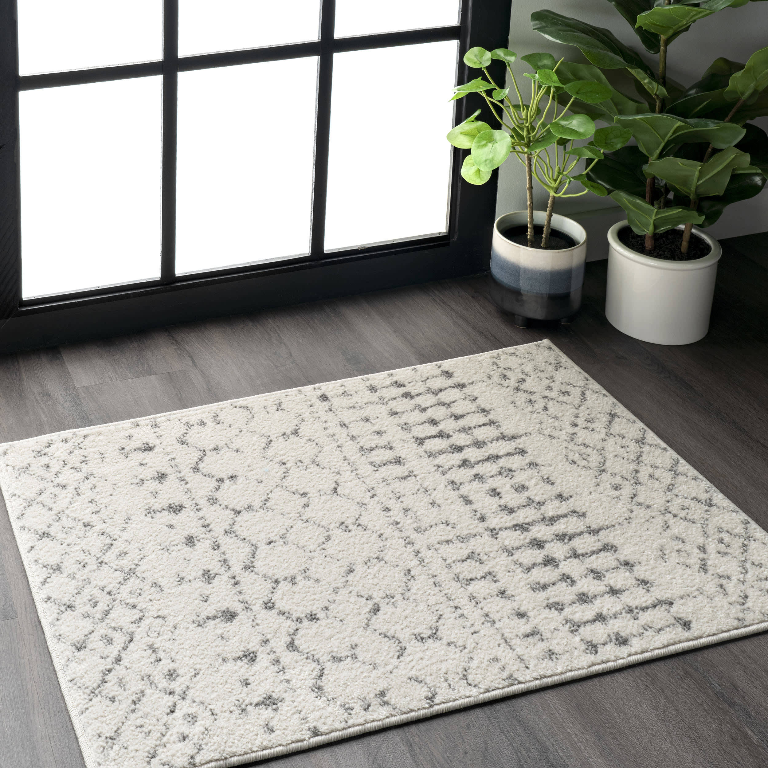 Moroccan Trellis Rug | Grey - Image 11