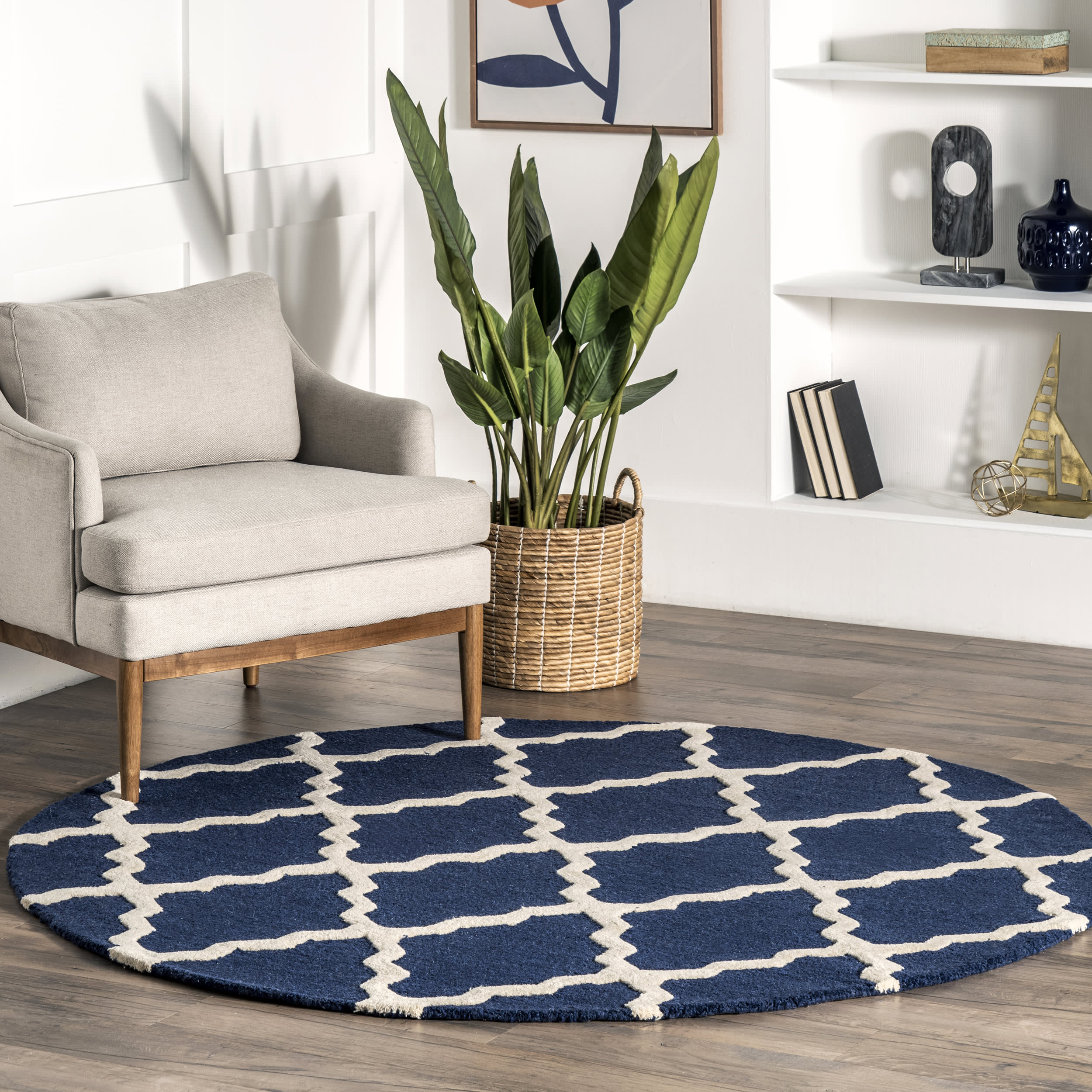 Moroccan Trellis Rug | Navy - Image 2