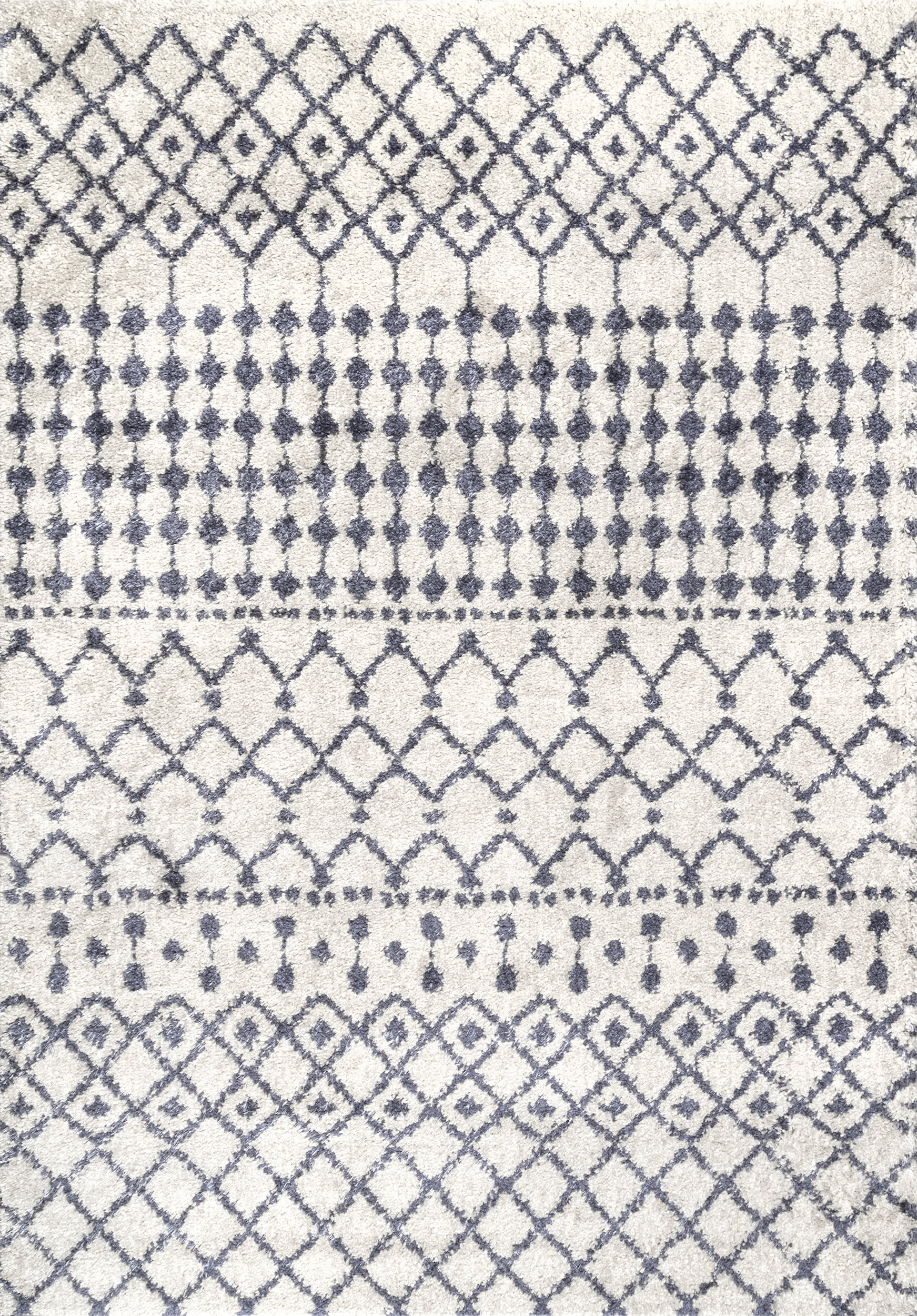 Moroccan Trellis Soft Shag Rug | Beige