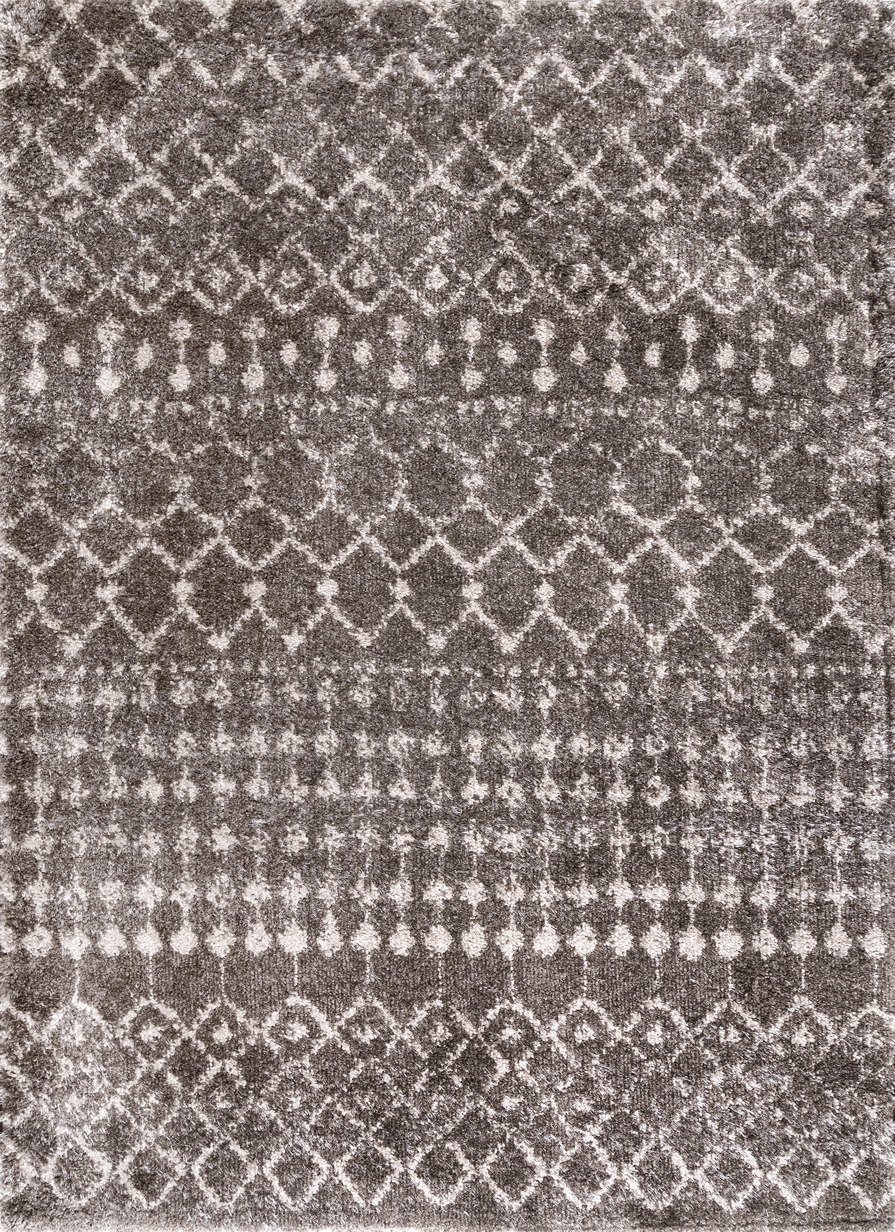 Moroccan Trellis Soft Shag Rug | Brown