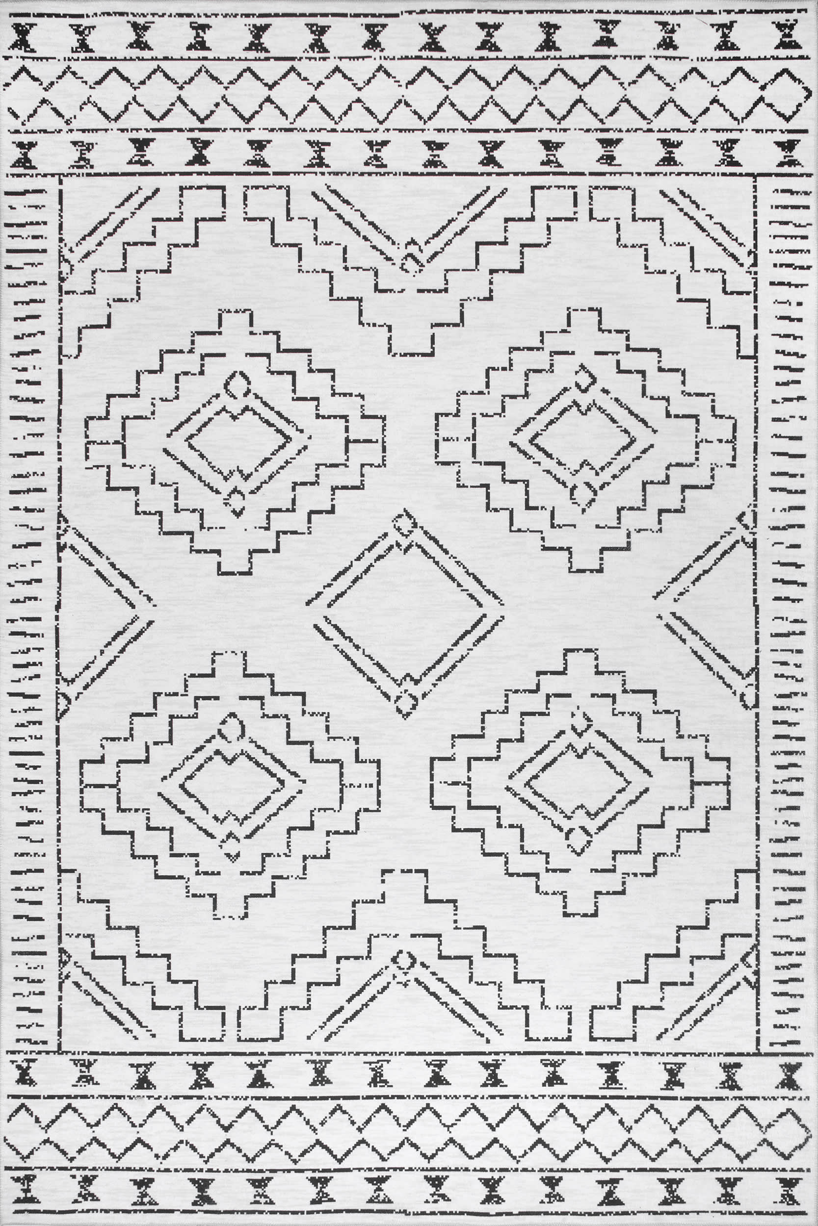 Moroccan Washable Rug | White