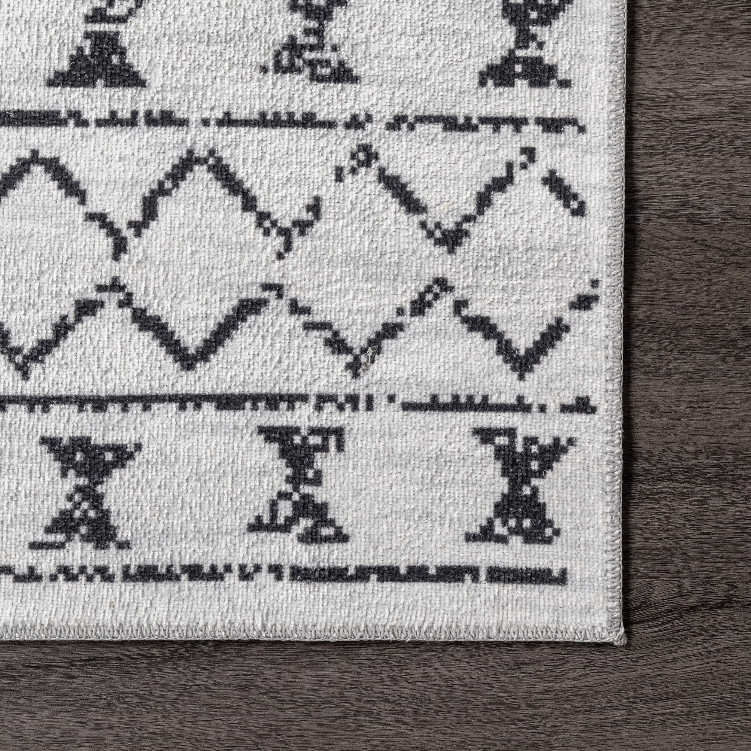 Moroccan Washable Rug | White - Image 3