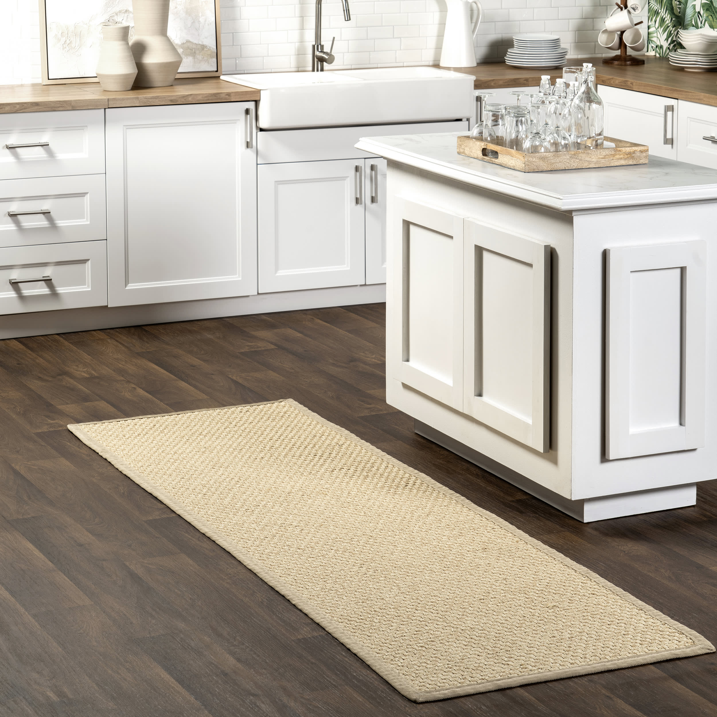 Morvoren Faux Seagrass Indoor/Outdoor Rug | Tan - Image 2