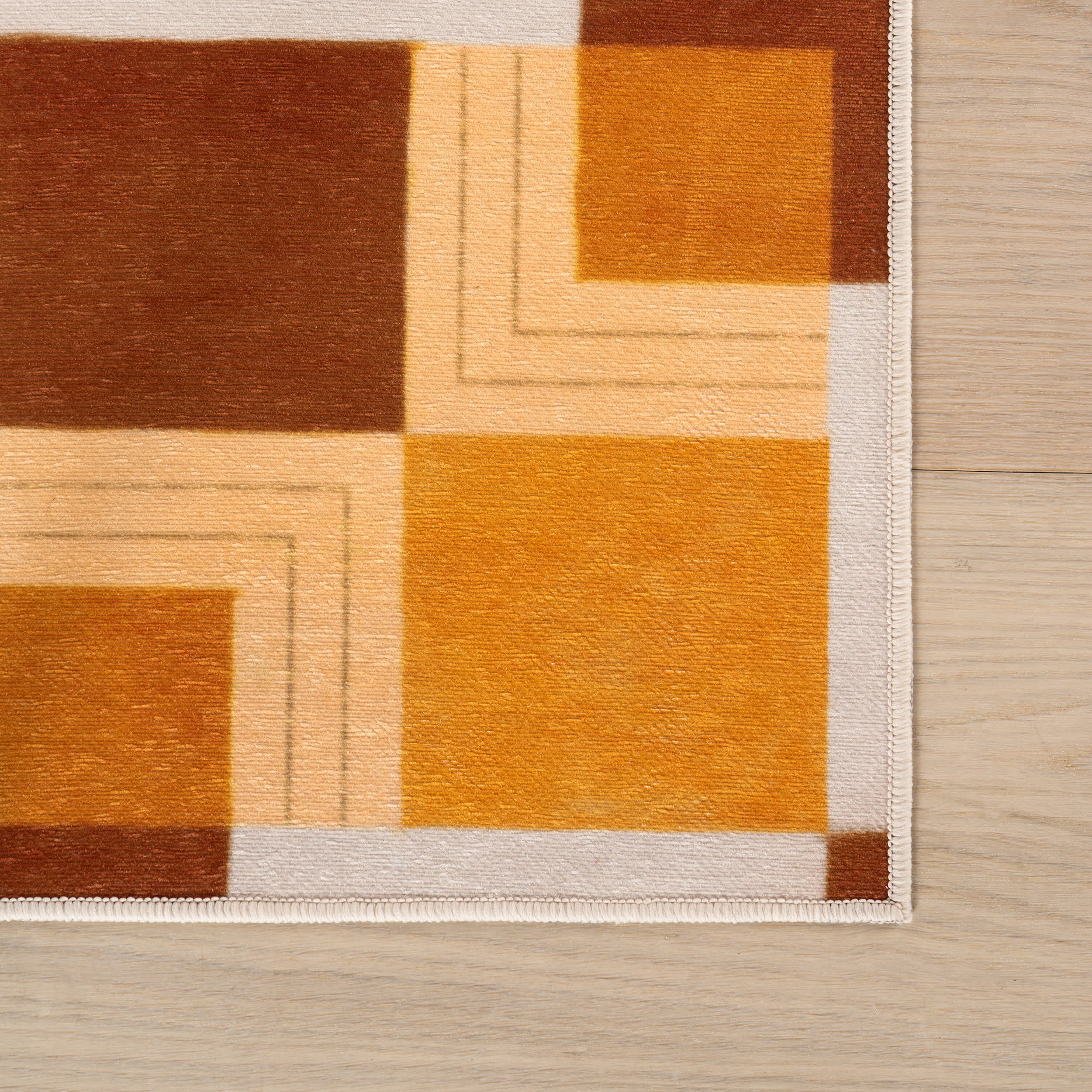 Mosaic Light Checkered Washable Rug by Society6 | Orange - Image 4