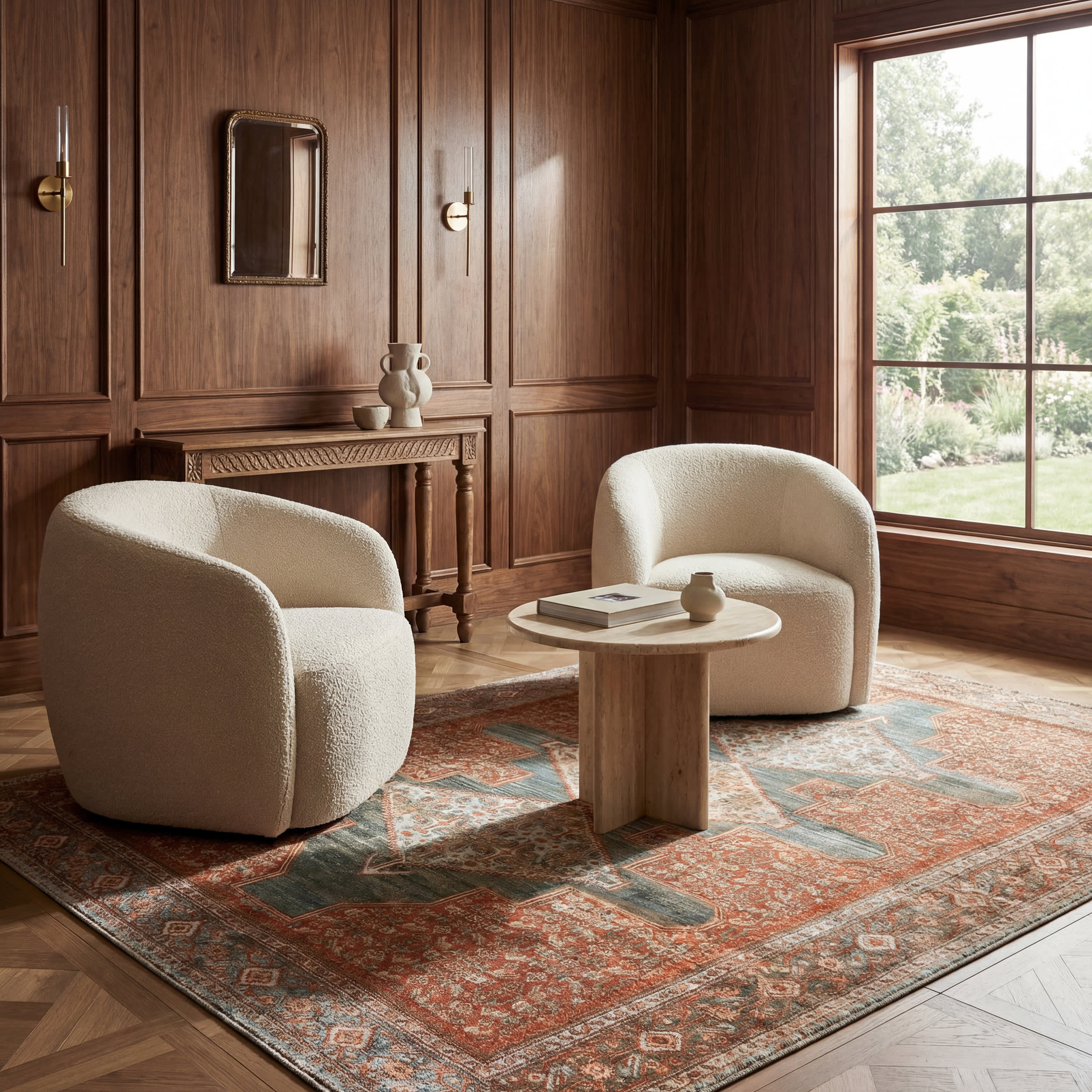 Muril Medallion Washable Rug | Multicolor - Image 2