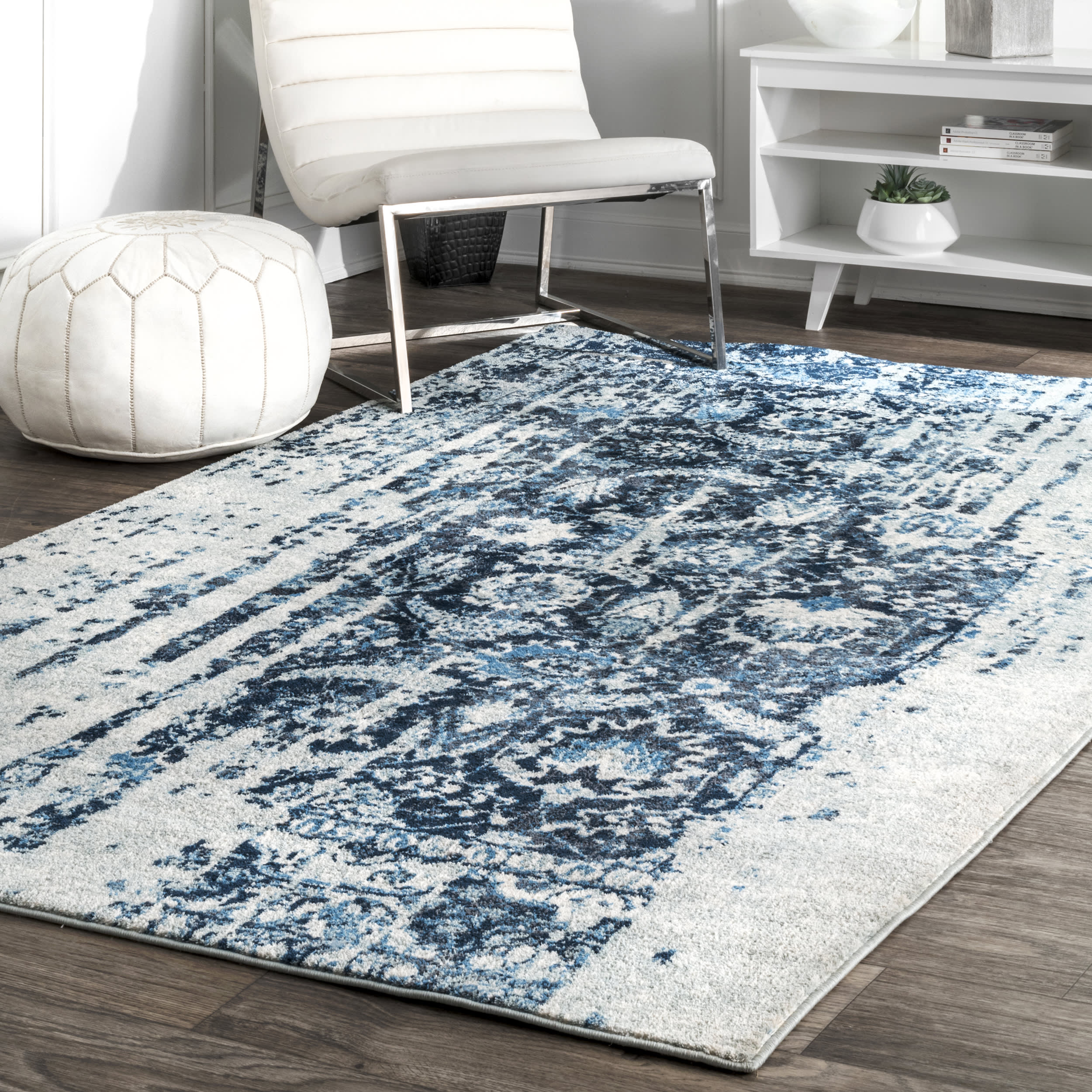 Muted Flourish Rug | Blue - Image 2