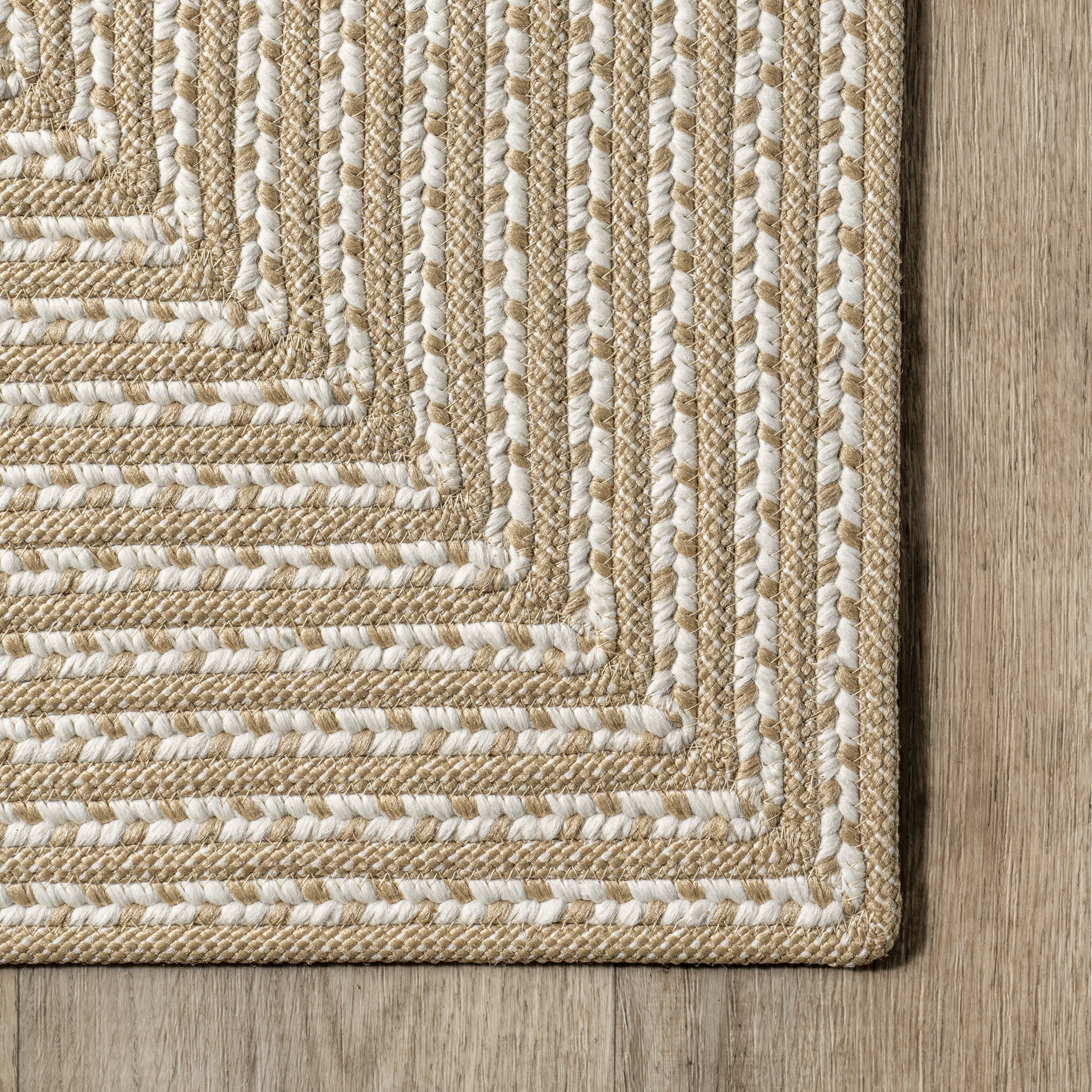 Mya Braided Indoor/Outdoor Rug | Beige - Image 3