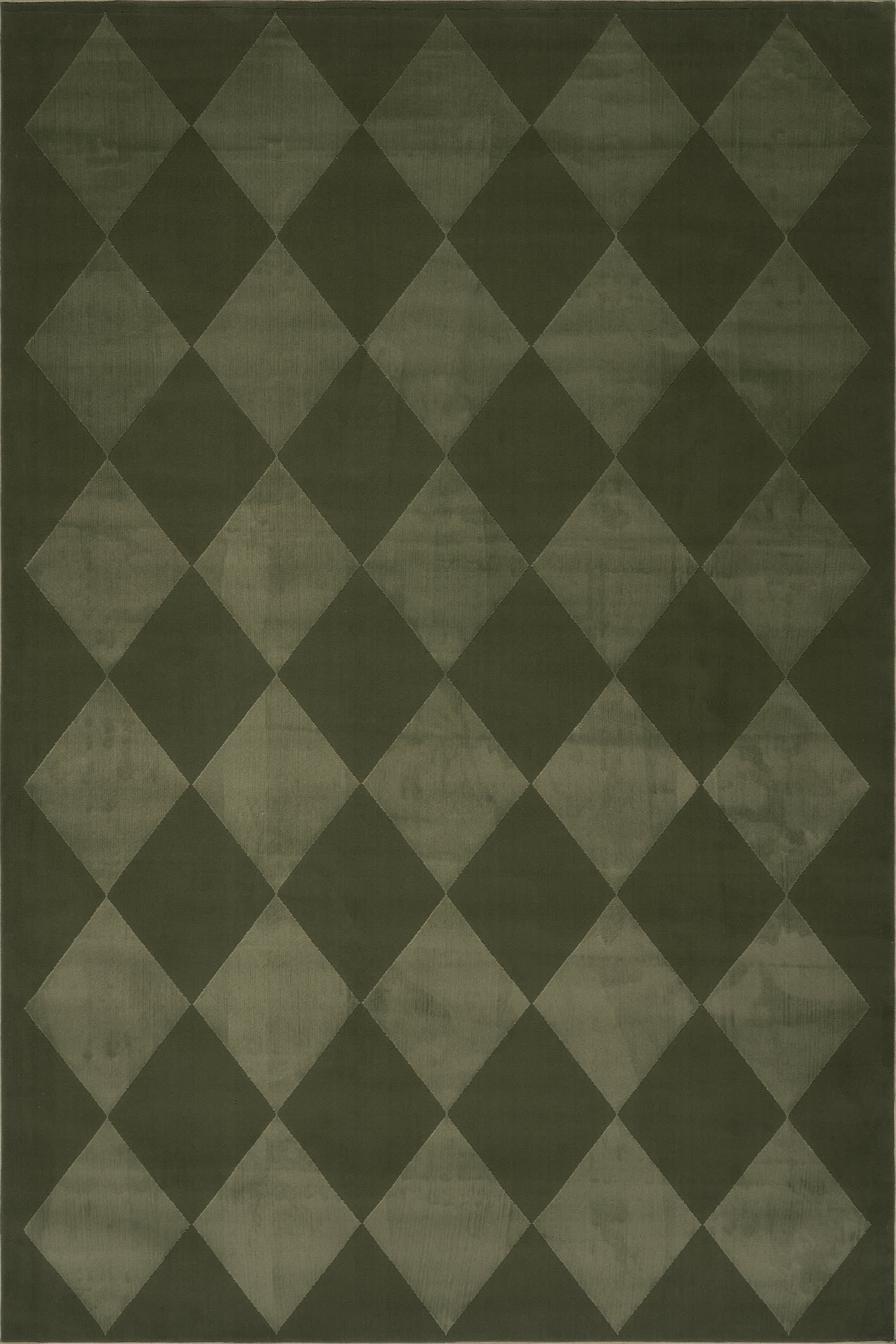 Mynra Diamond Plush Textured Washable Rug | Green