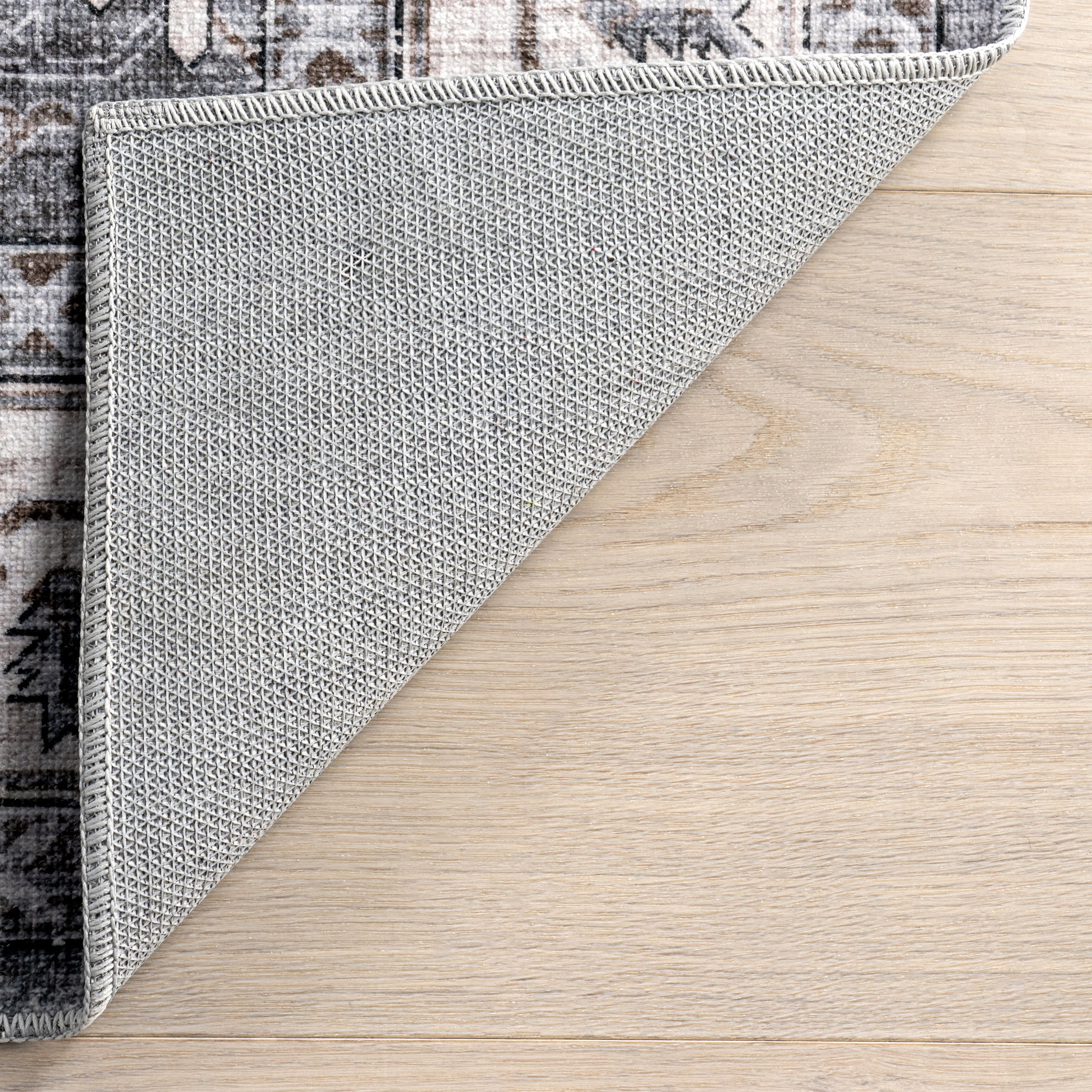 Myrtle Washable Vintage Rug | Grey - Image 6