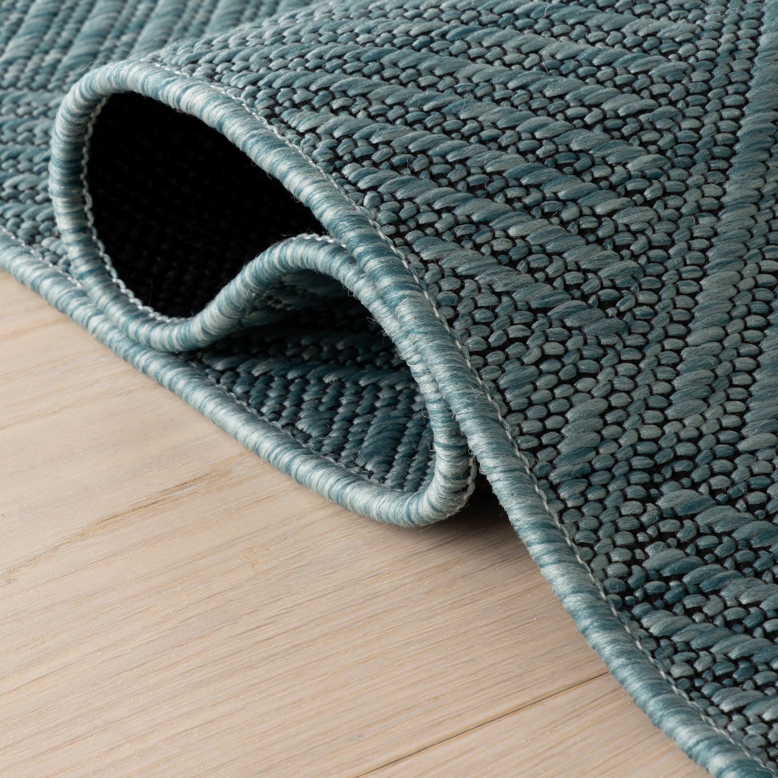 Nahla Modern Diamond Indoor/Outdoor Rug | Aqua - Image 11