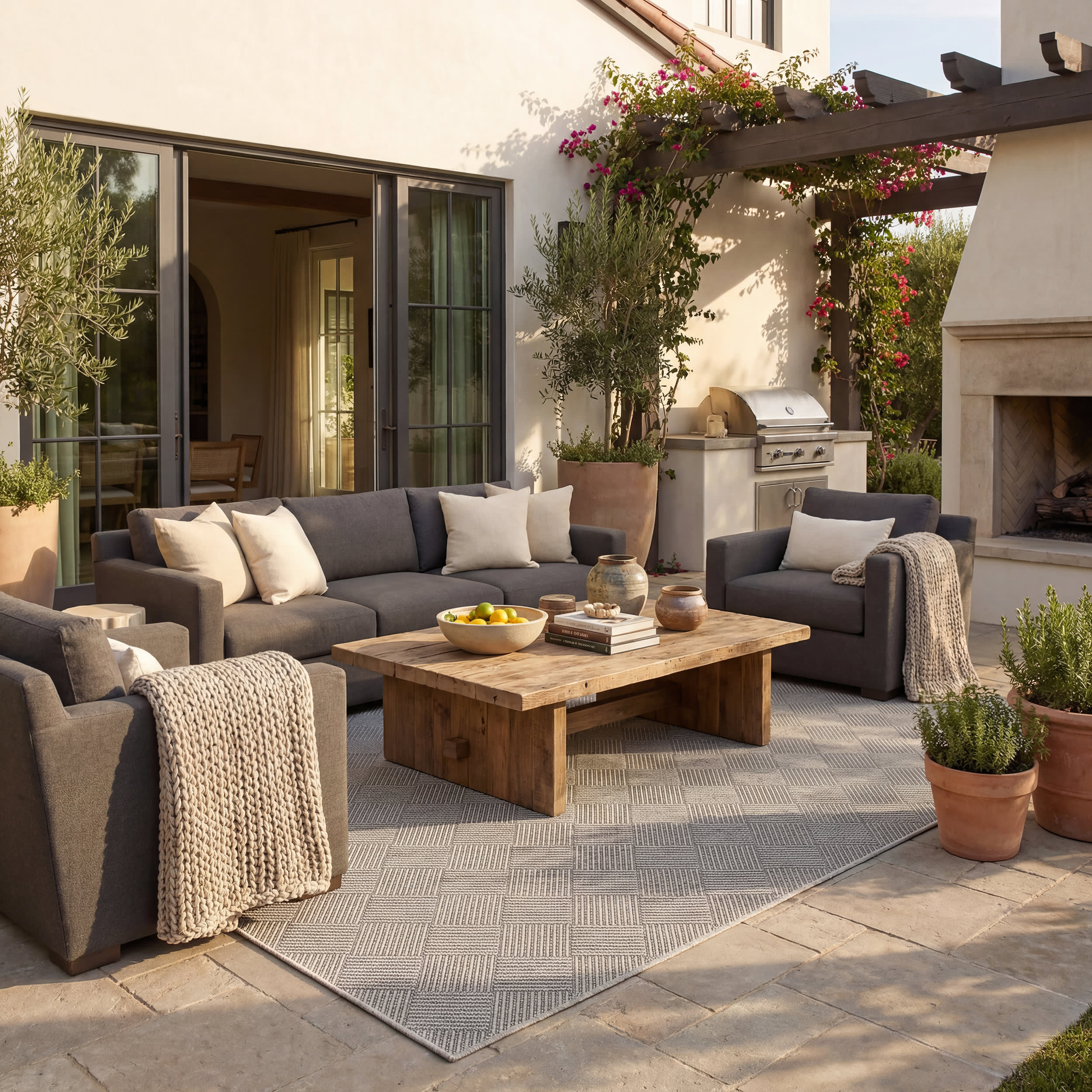 Nahla Modern Diamond Indoor/Outdoor Rug | Grey - Image 2