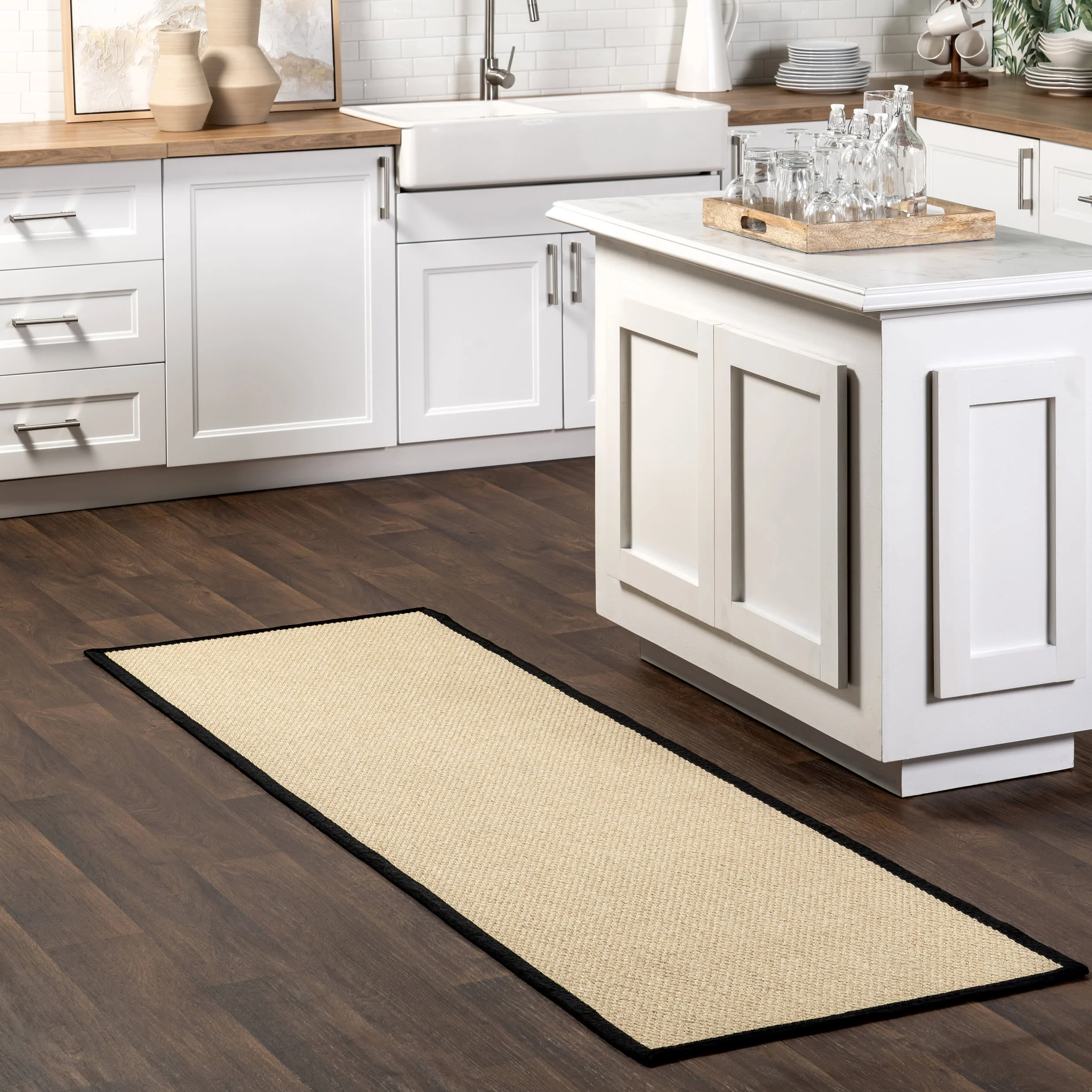 Naida Faux Seagrass Indoor/Outdoor Rug | Black - Image 2