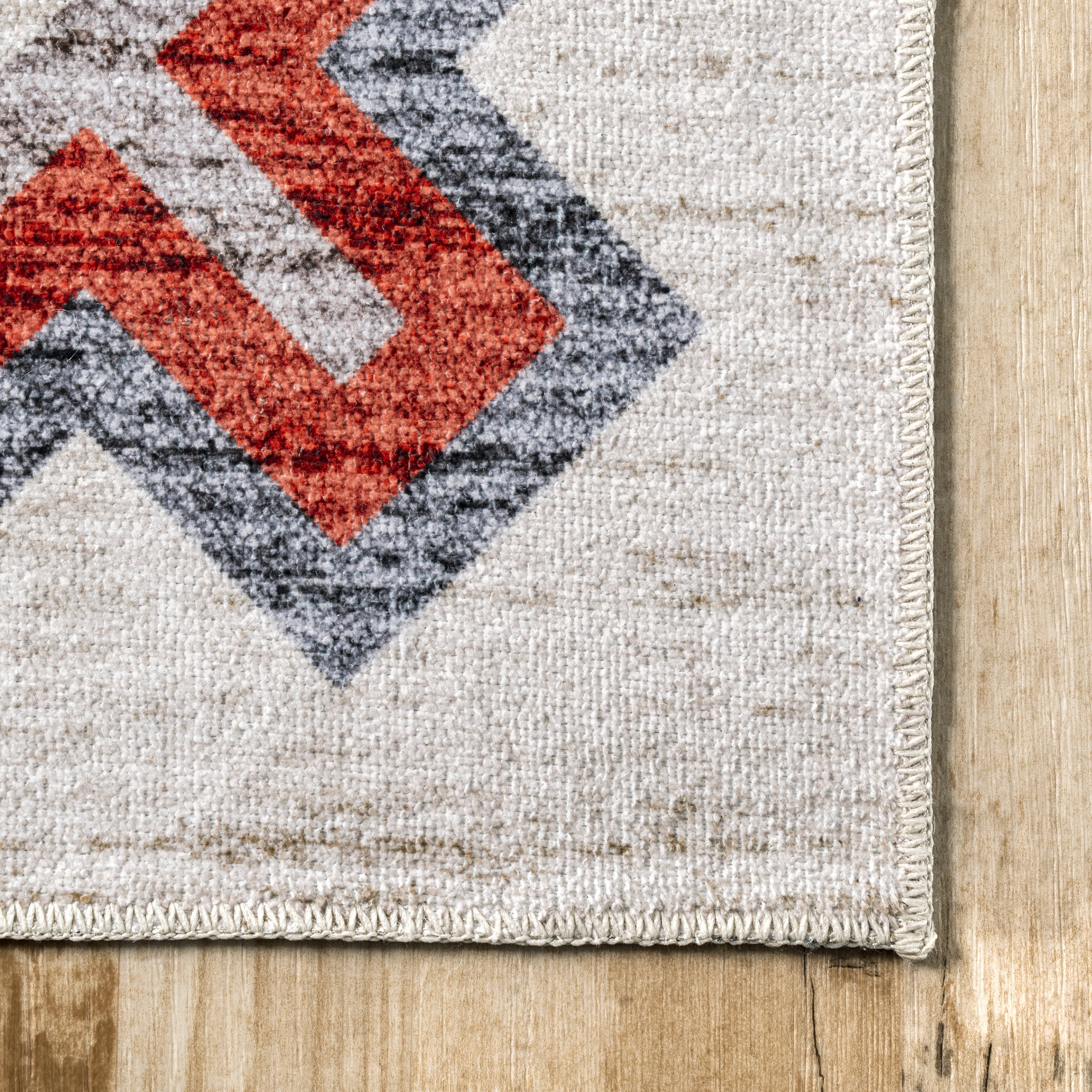 Nancy Southwestern Diamond Washable Rug | Beige - Image 3