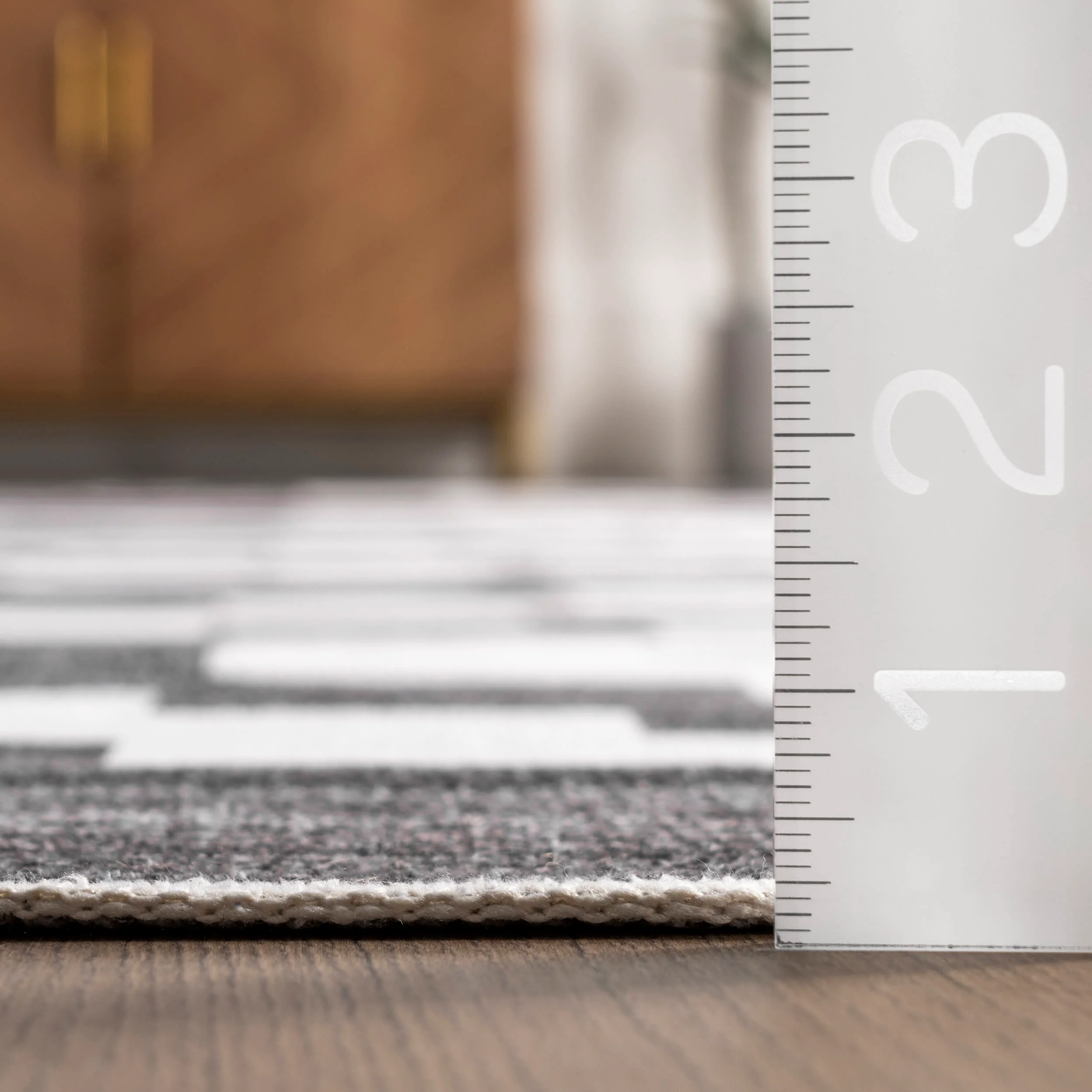 Natalie Washable Diamond Rug | Charcoal - Image 5