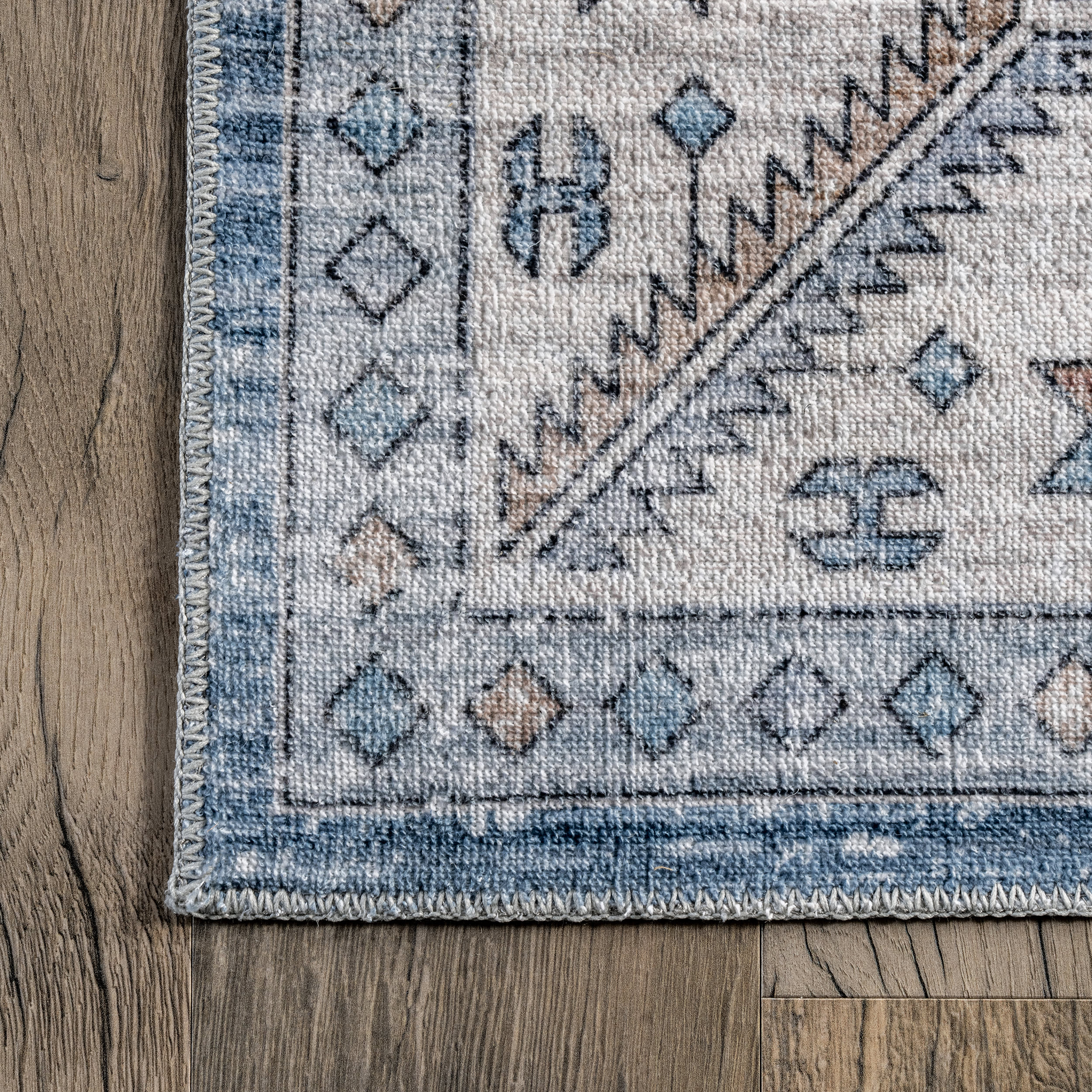 Natasha Medallion Washable Rug | Blue - Image 3