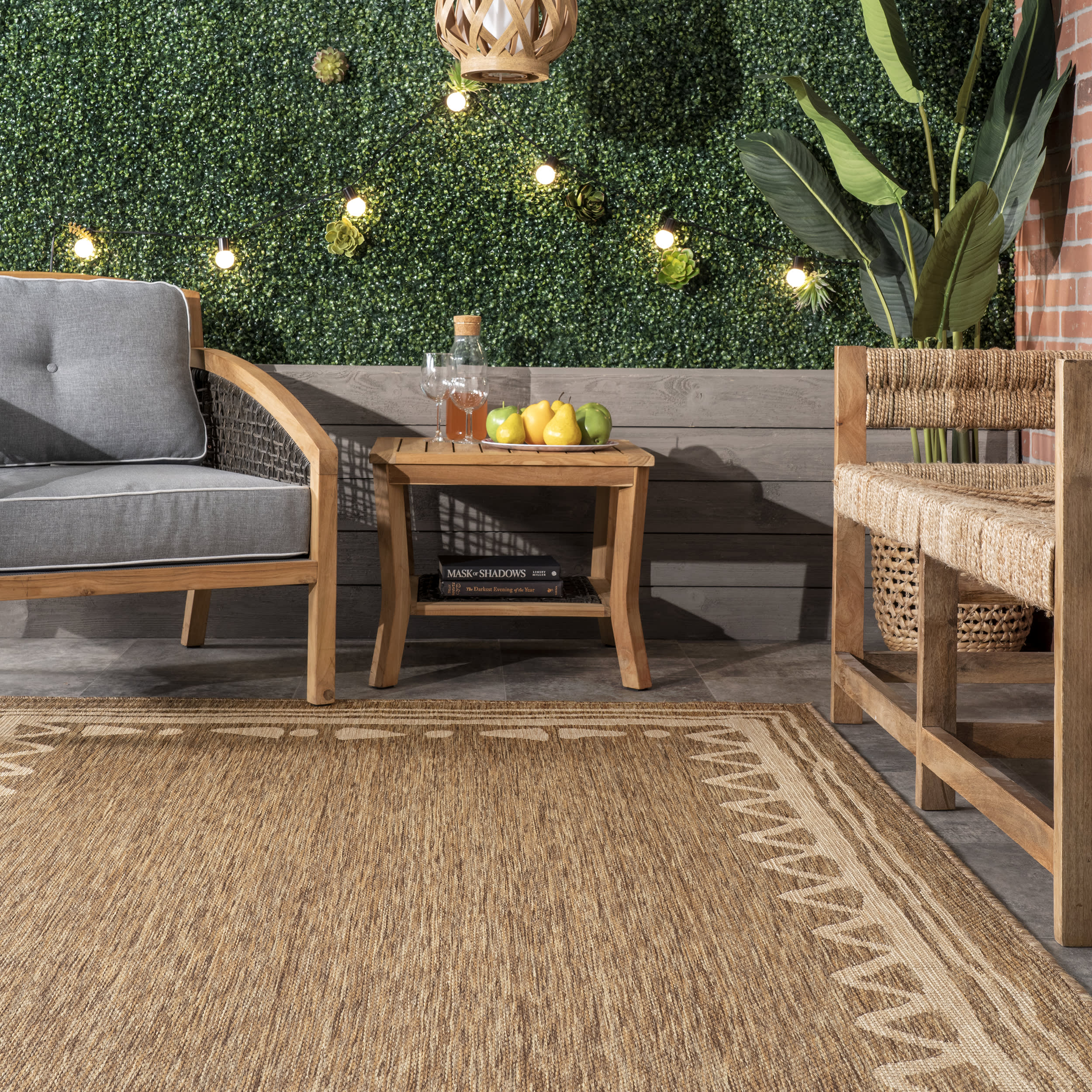 Native Border Indoor/Outdoor Rug | Beige - Image 4