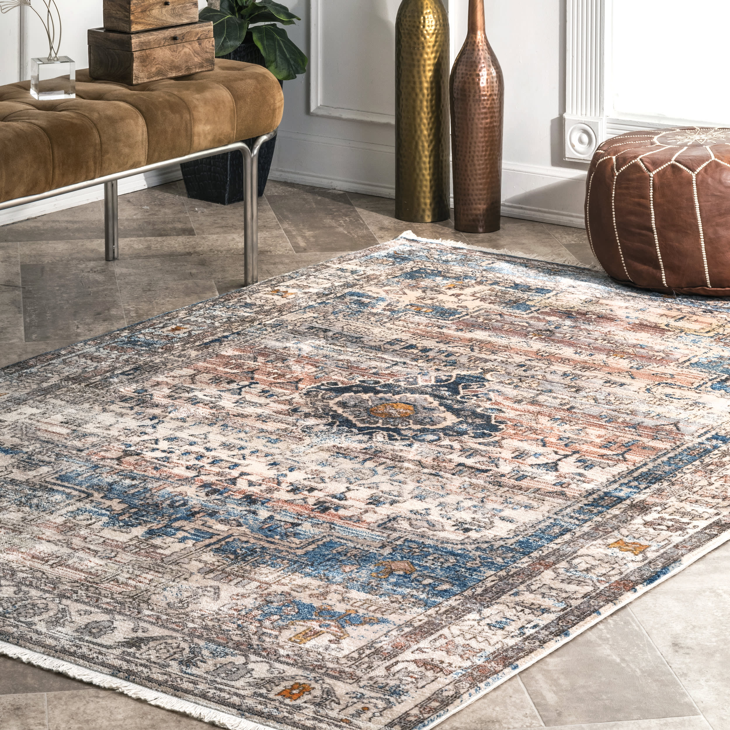 Native Ceremonial Rug | Blue - Image 2