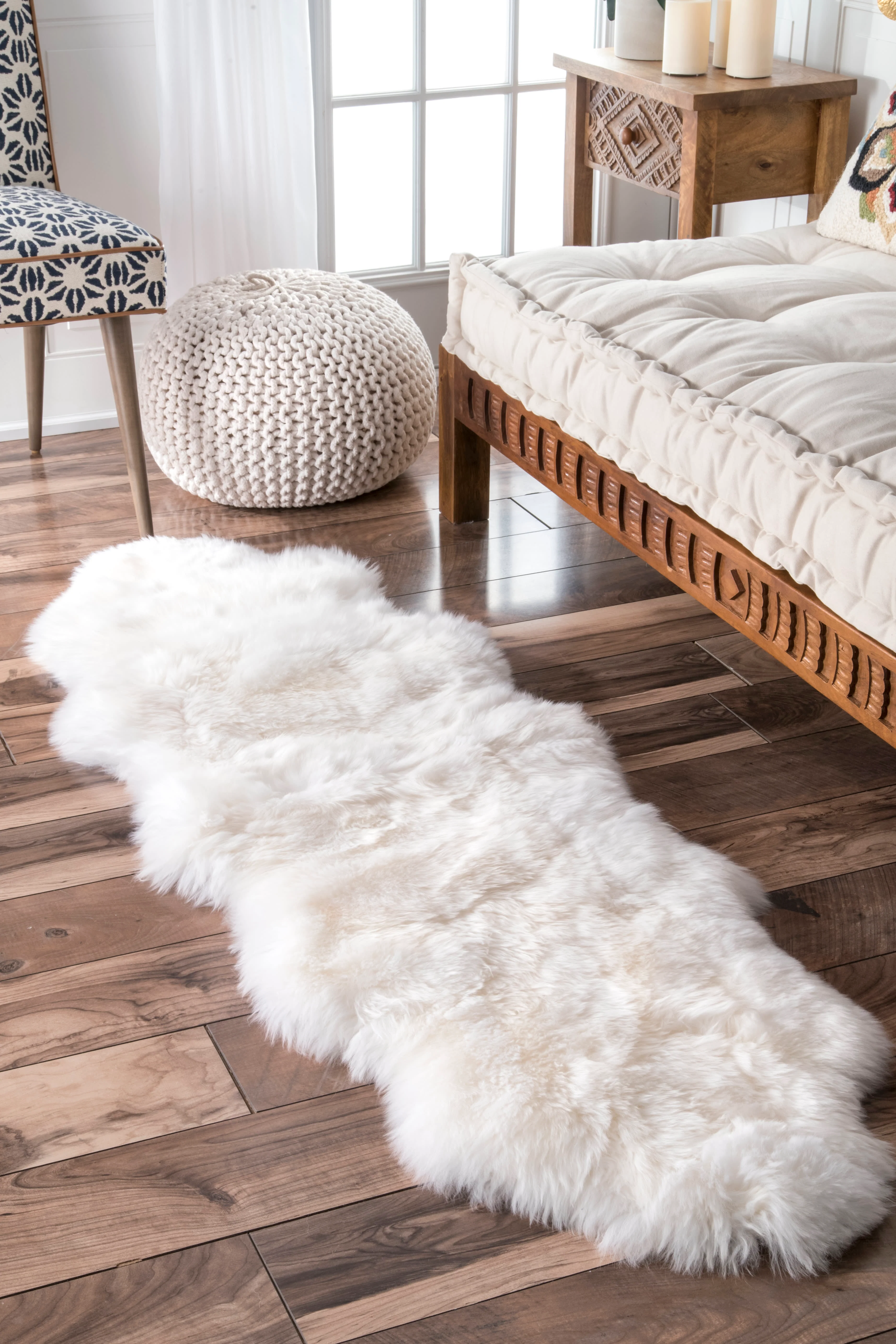 Natural Double Pelt Sheepskin Rug | Natural - Image 2