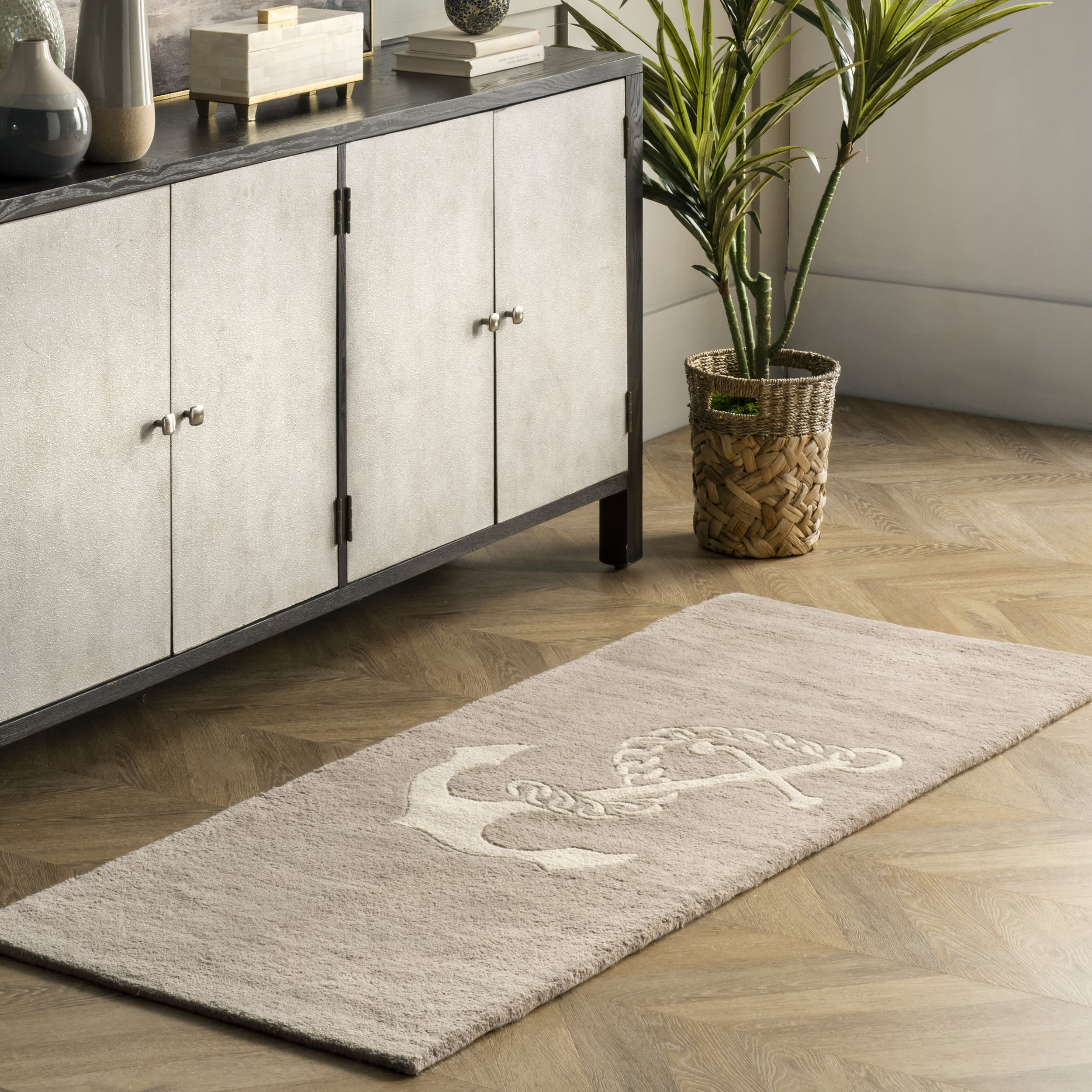 Nautical Anchor Rug | Beige - Image 2