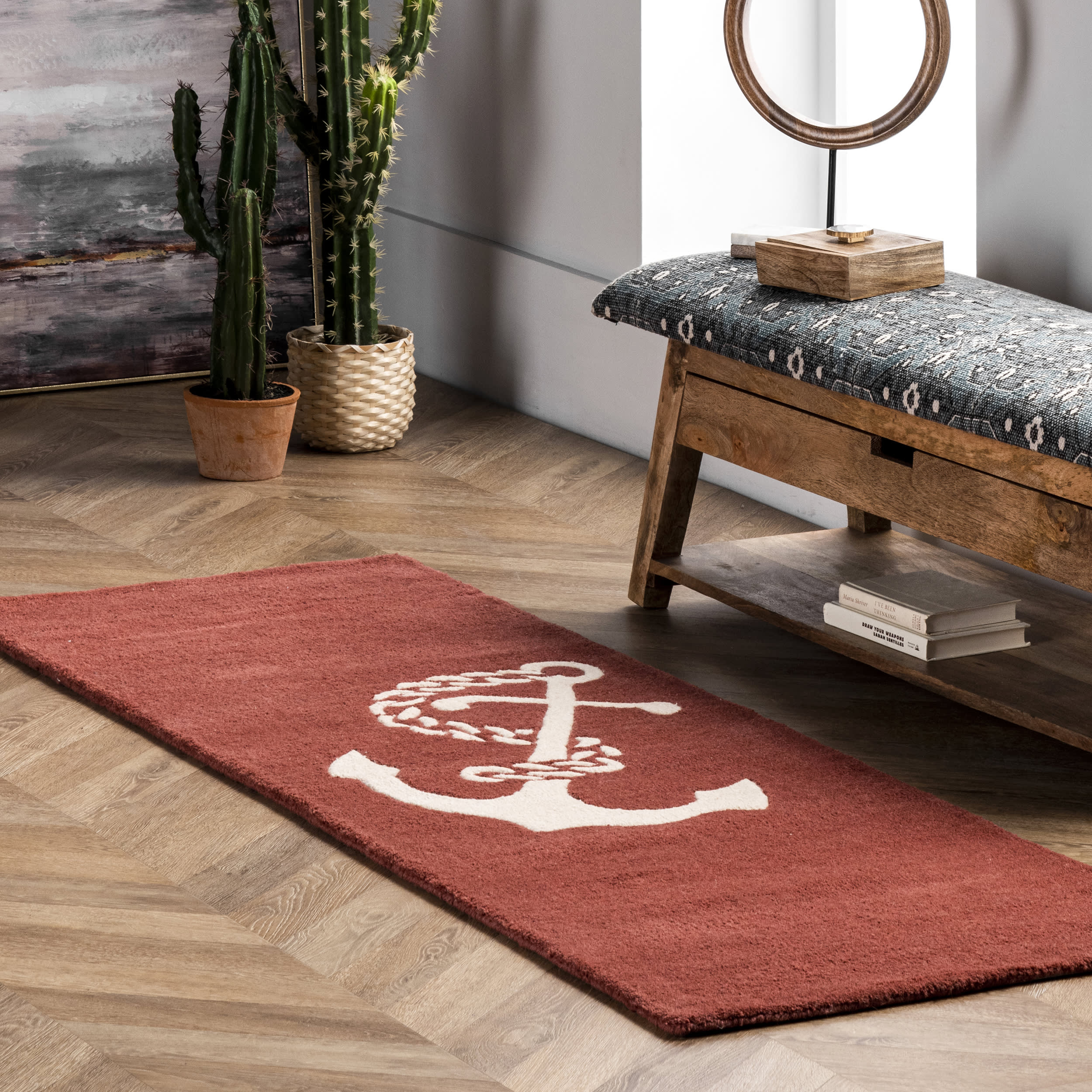 Nautical Anchor Rug | Rust - Image 2