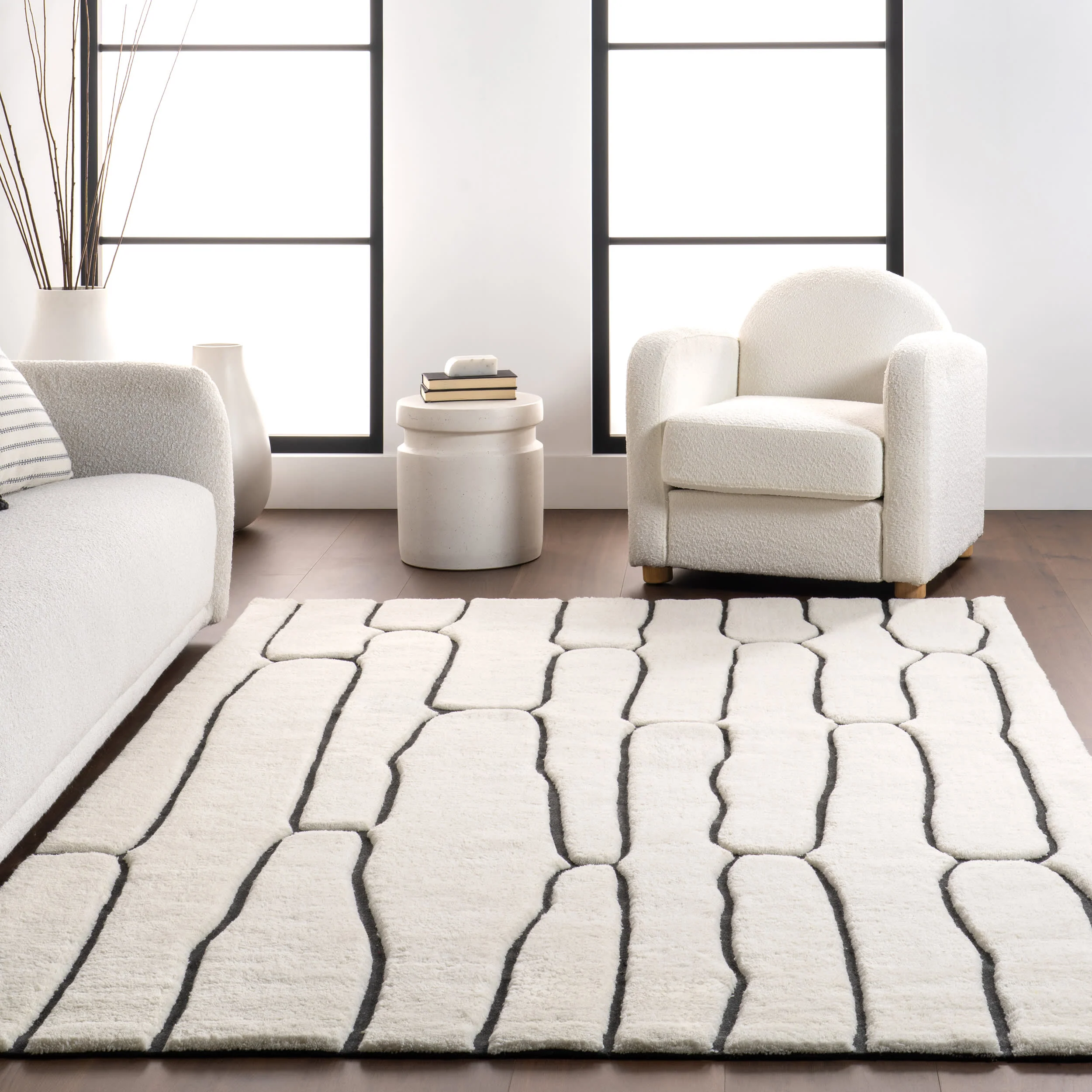 Nazco Abstract New Zealand Wool Rug | Charcoal - Image 4