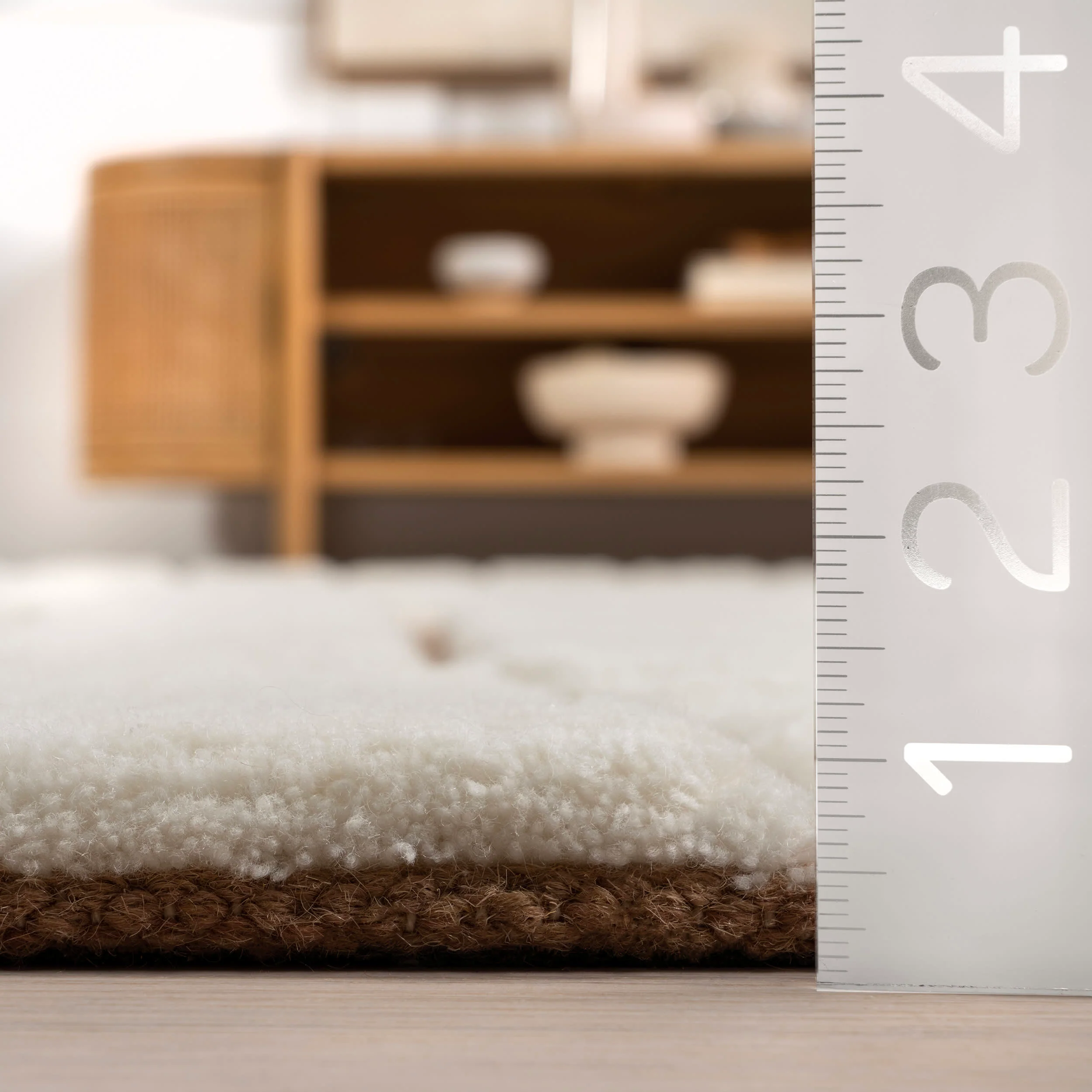 Nazco Abstract New Zealand Wool Rug | Cream - Image 5