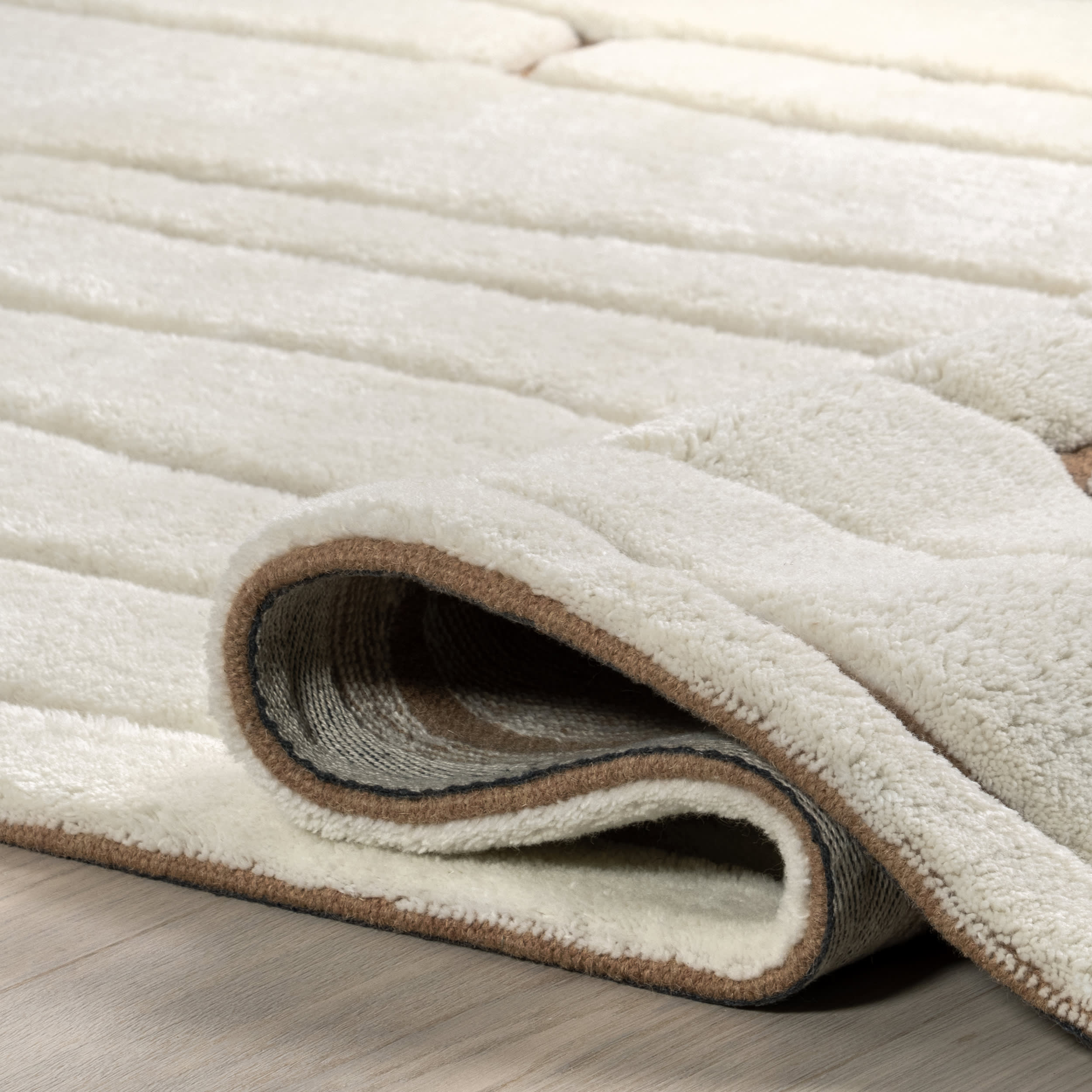Nazco Abstract New Zealand Wool Rug | Cream - Image 9