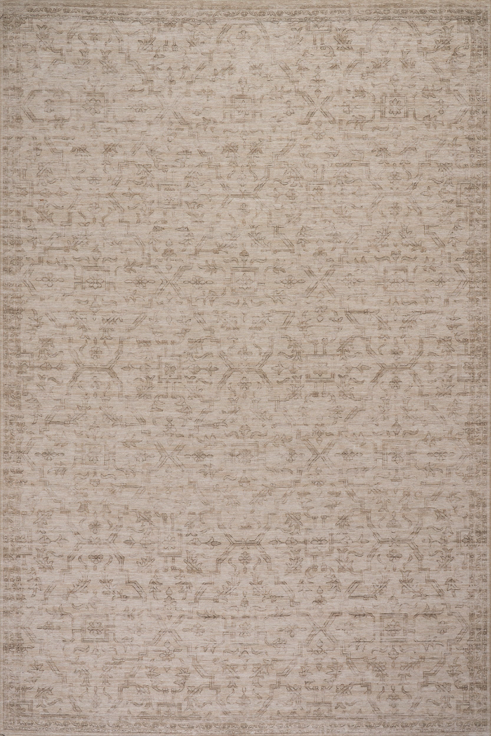 Nefre Traditional Diamond Rug | Beige