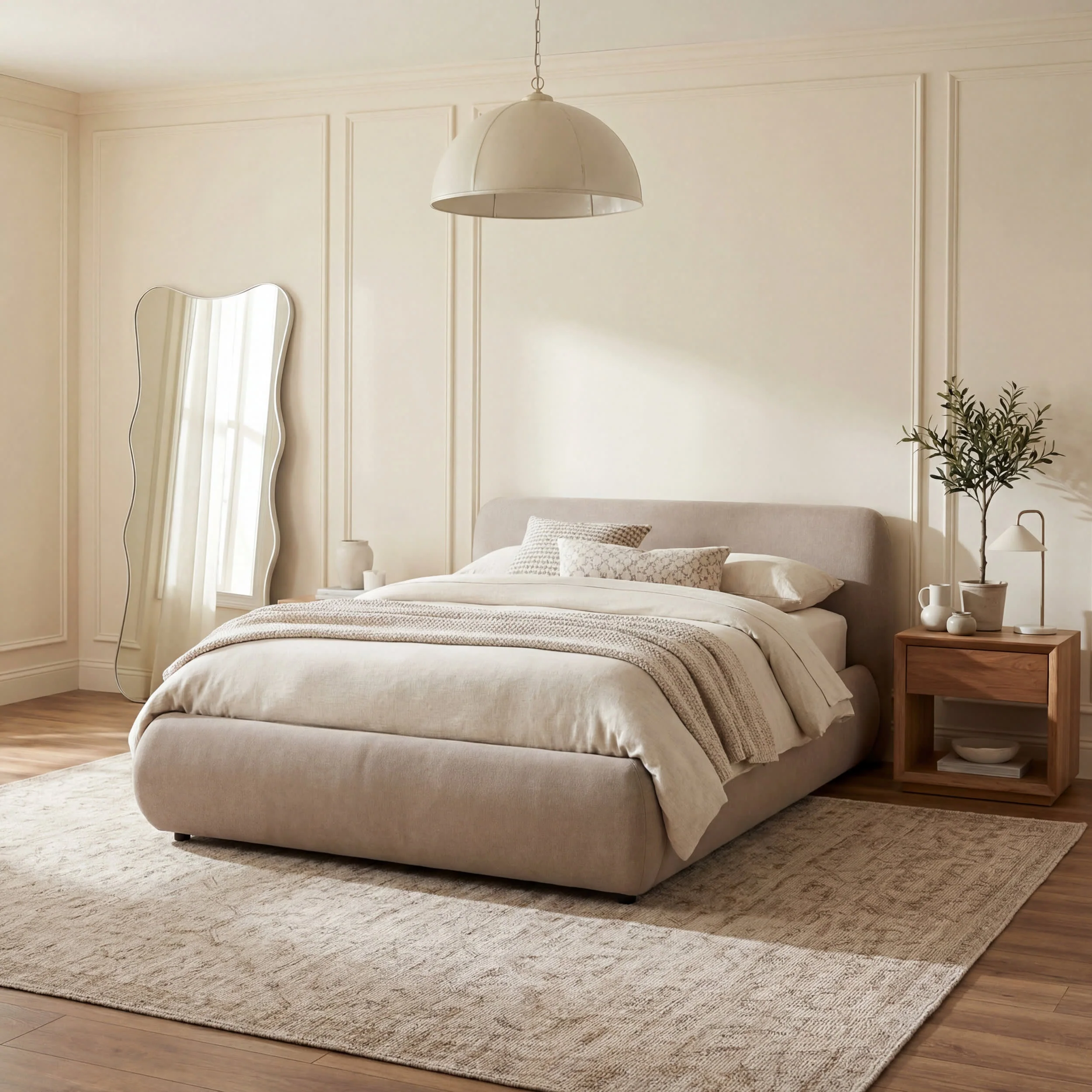 Nefre Traditional Diamond Rug | Beige - Image 10