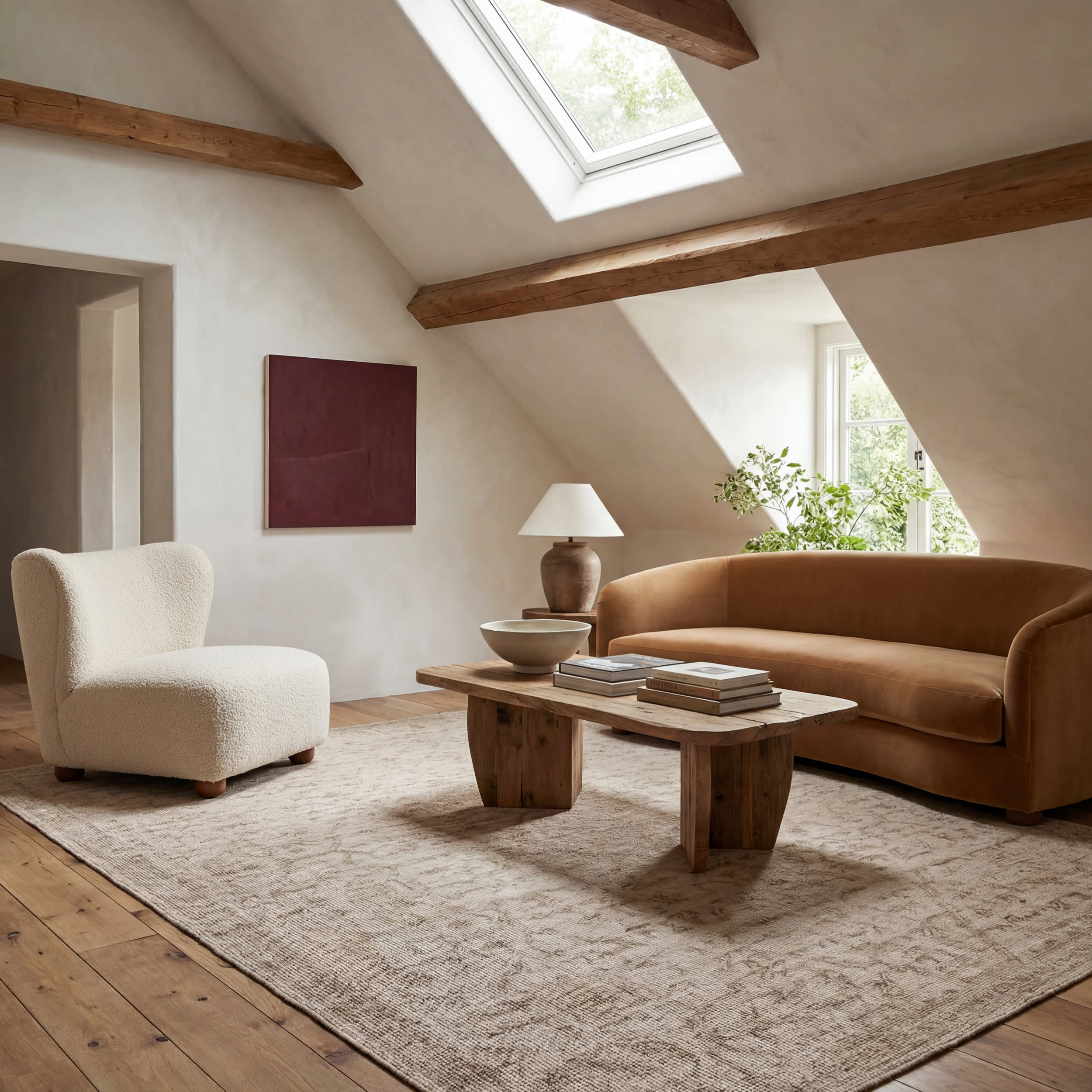 Nefre Traditional Diamond Rug | Beige - Image 2