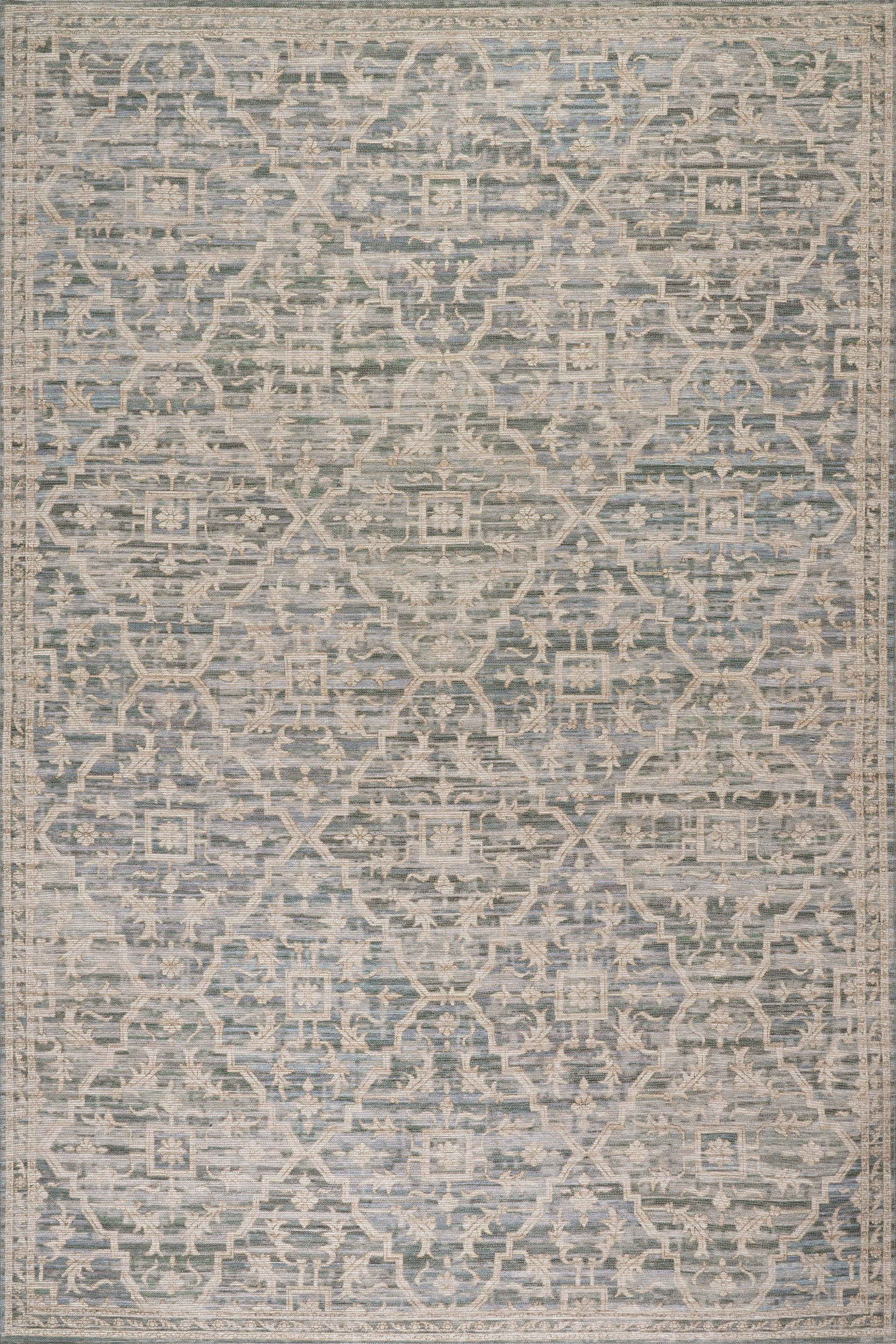 Nefre Traditional Diamond Rug | Blue