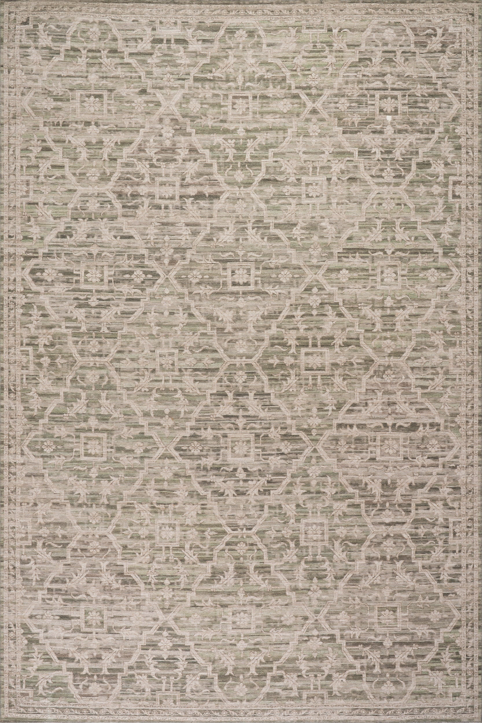 Nefre Traditional Diamond Rug | Green