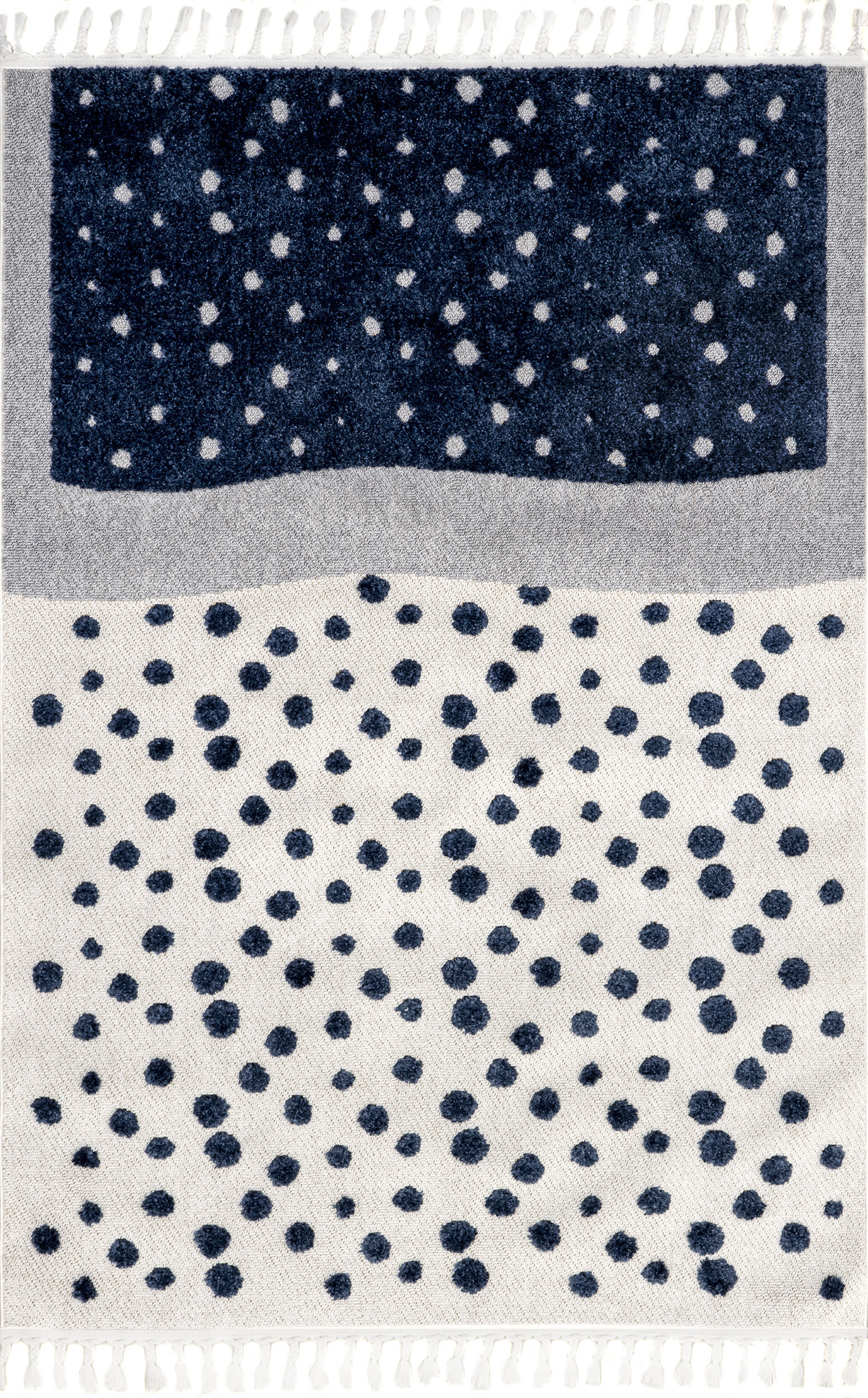 Neilla Wintry Tasseled Kids Rug | Navy