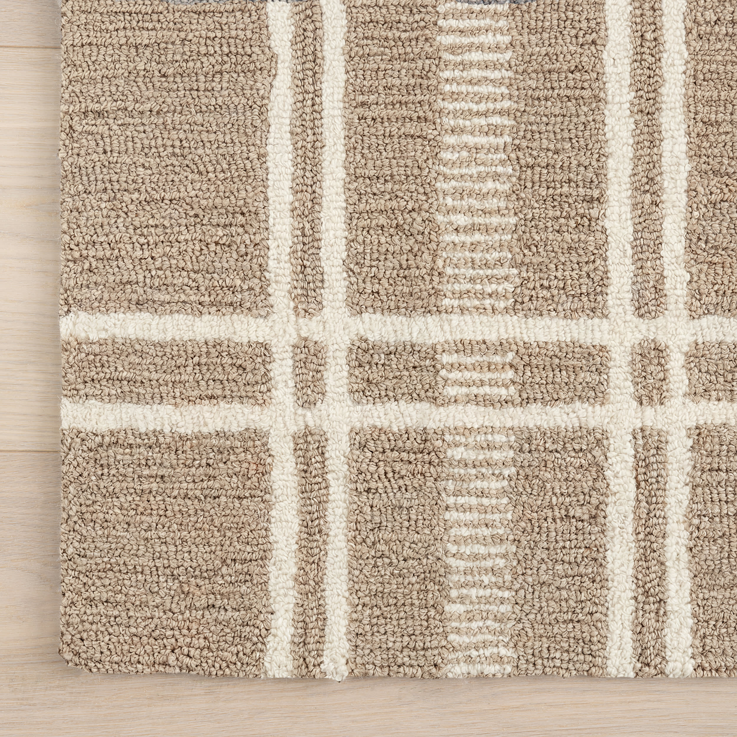Nesta Plaid Wool Rug | Brown - Image 4