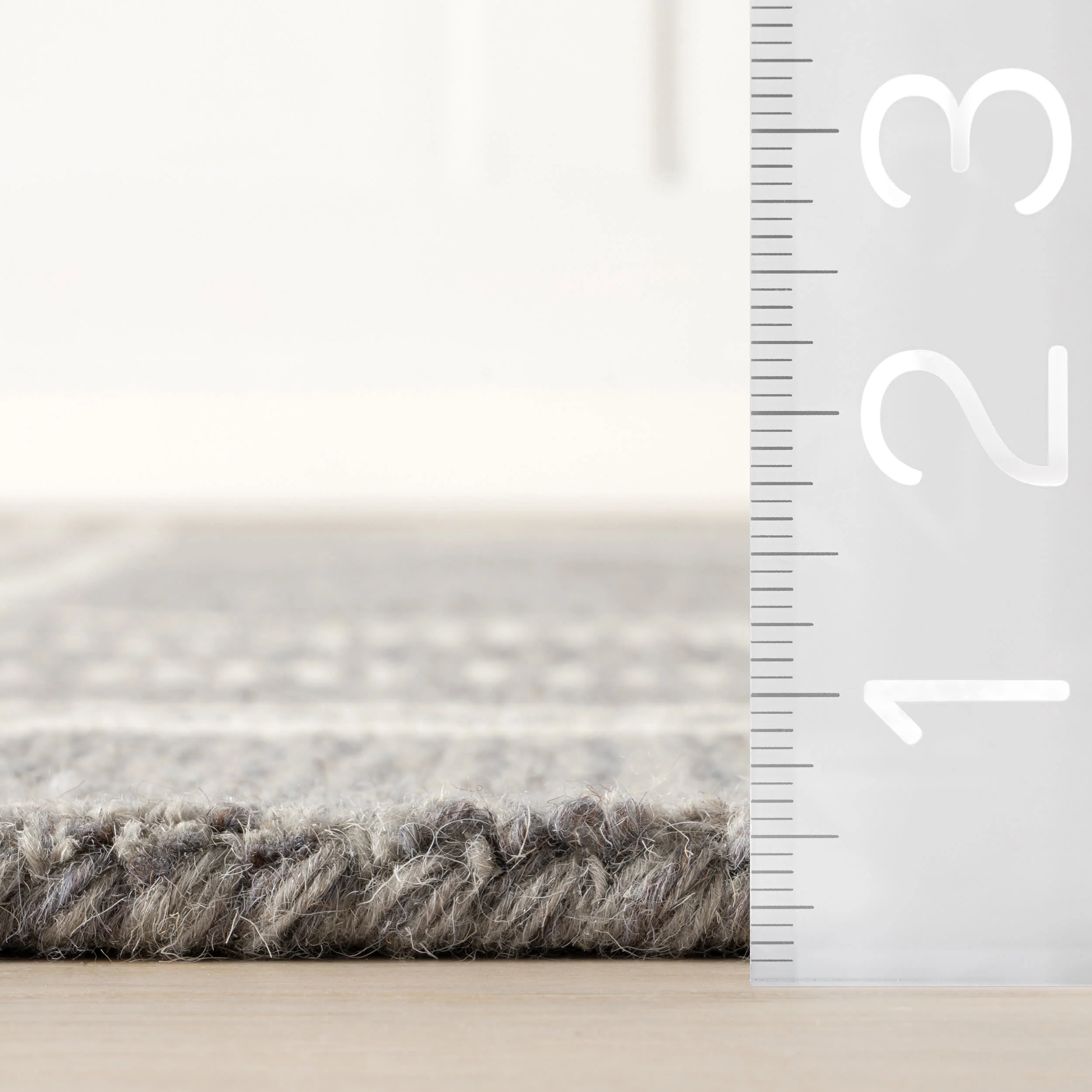 Nesta Plaid Wool Rug | Dark Grey - Image 6
