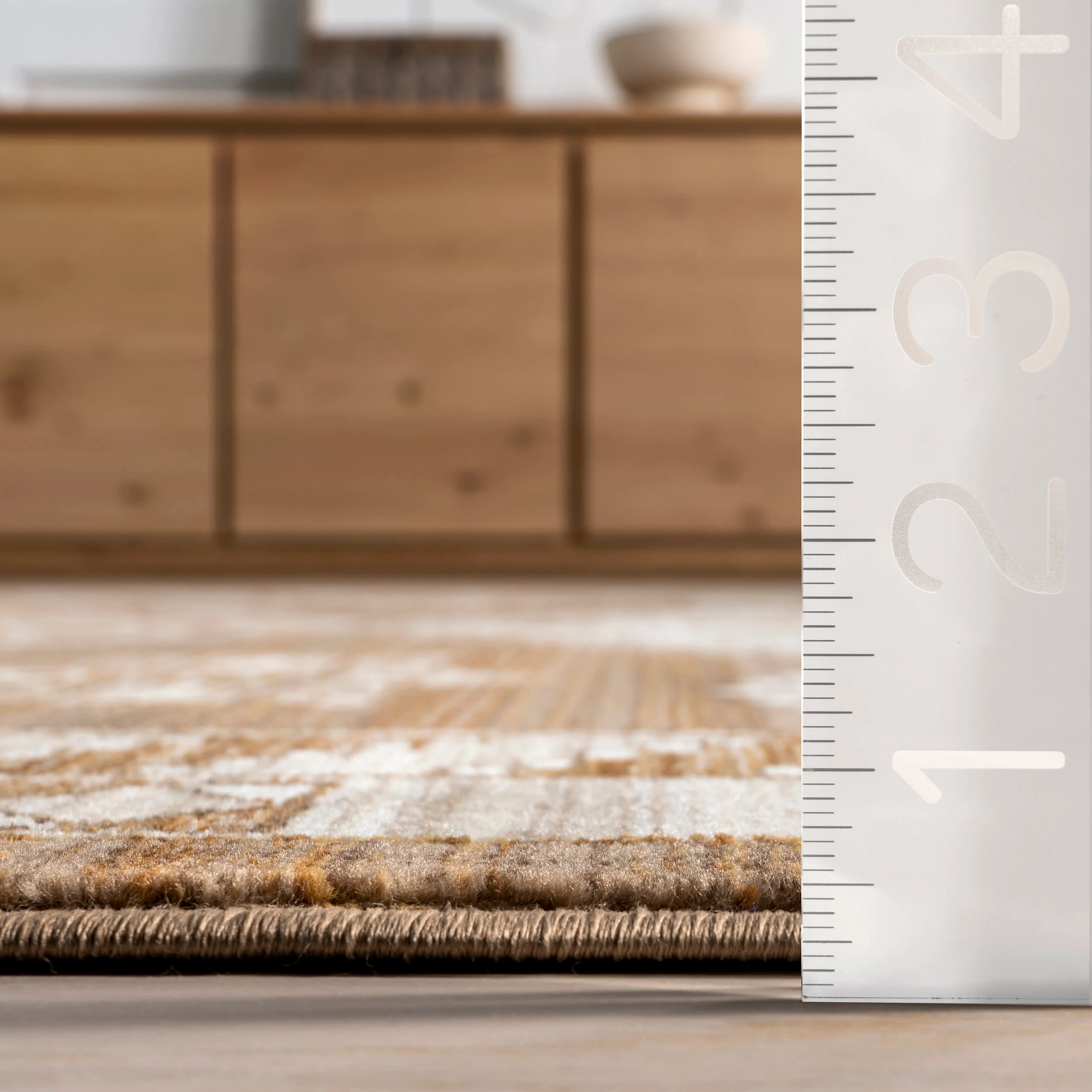 Nettle Leaf Fringed Rug | Brown - Image 4