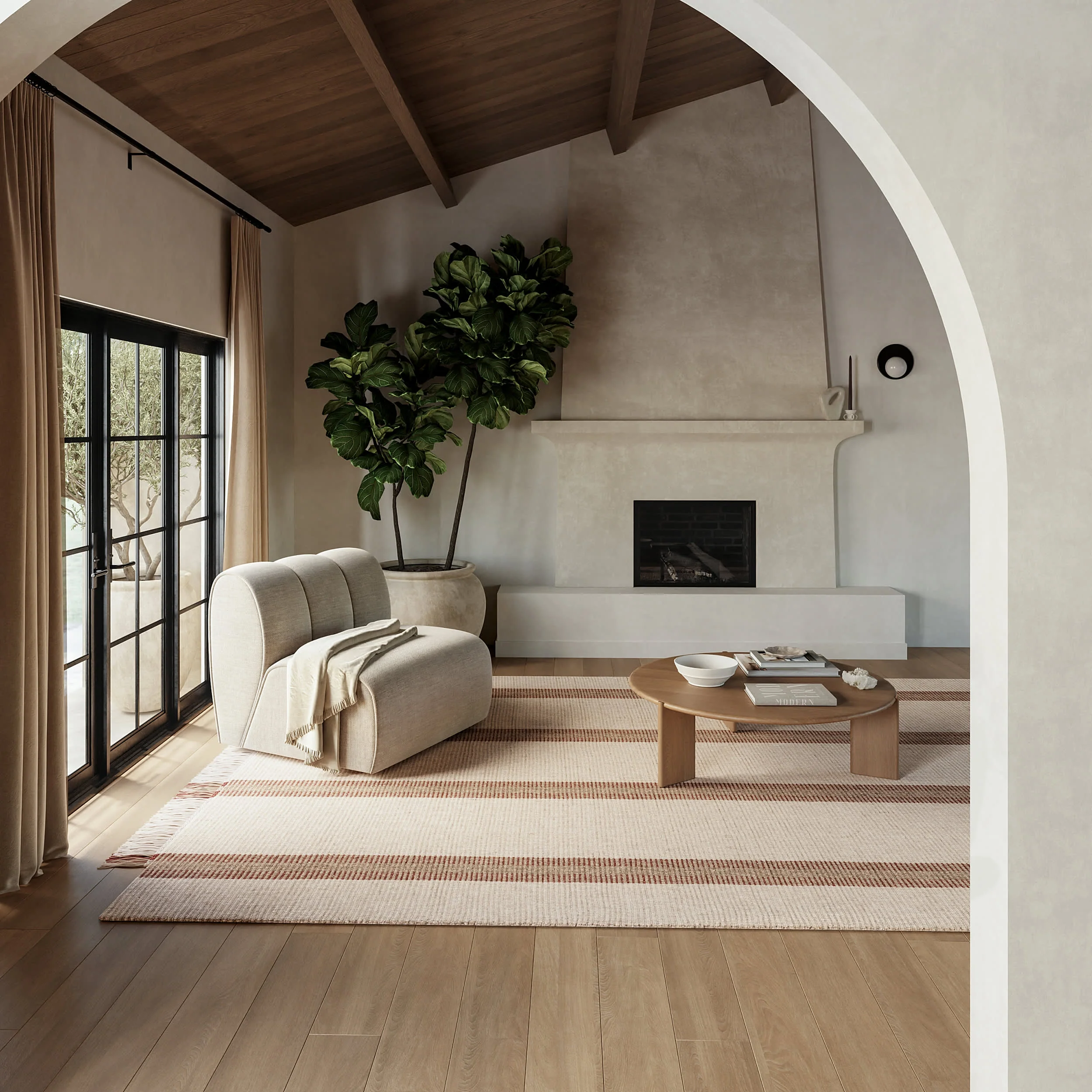 Nichols Striped Wool Rug | Ivory - Image 2