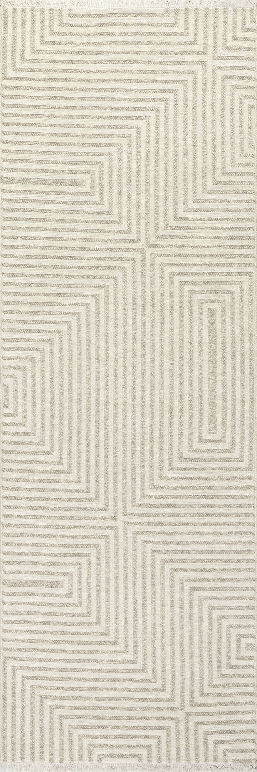 Nicolai Graphic Fringed Reversible Washable Rug | Cream