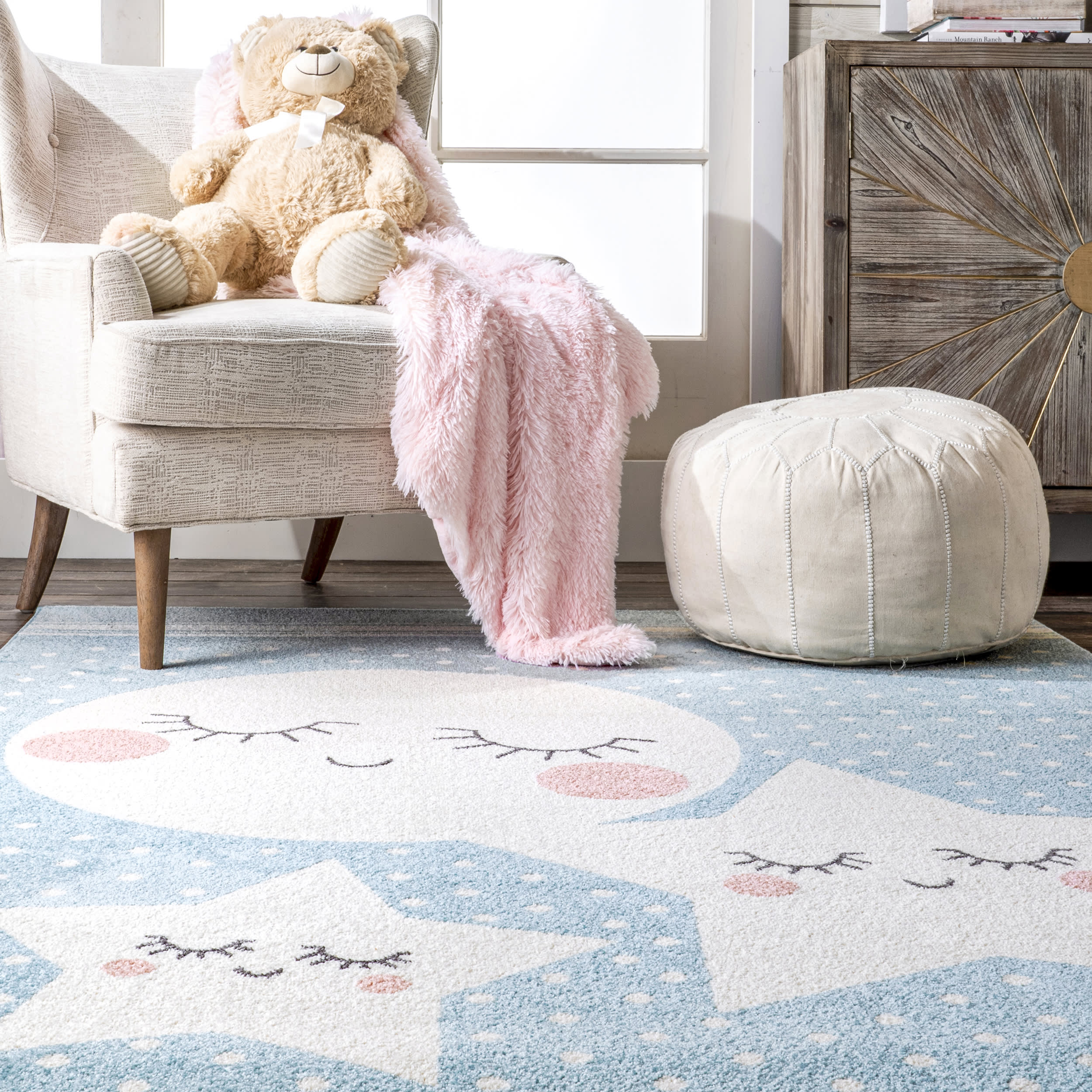 Night Sky Nursery Rug | Blue - Image 4