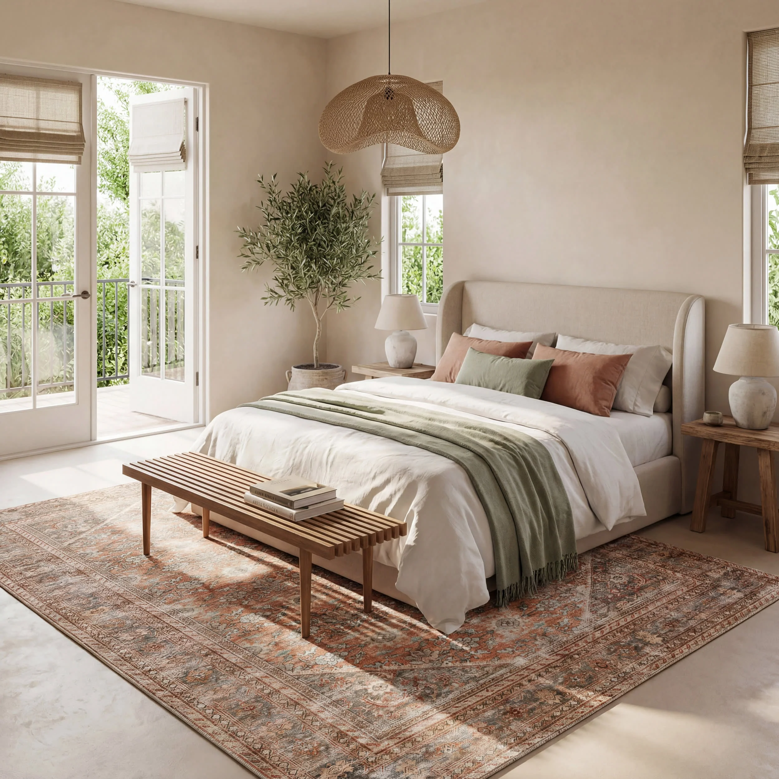 Nixie Floral Washable Rug | Rust - Image 10