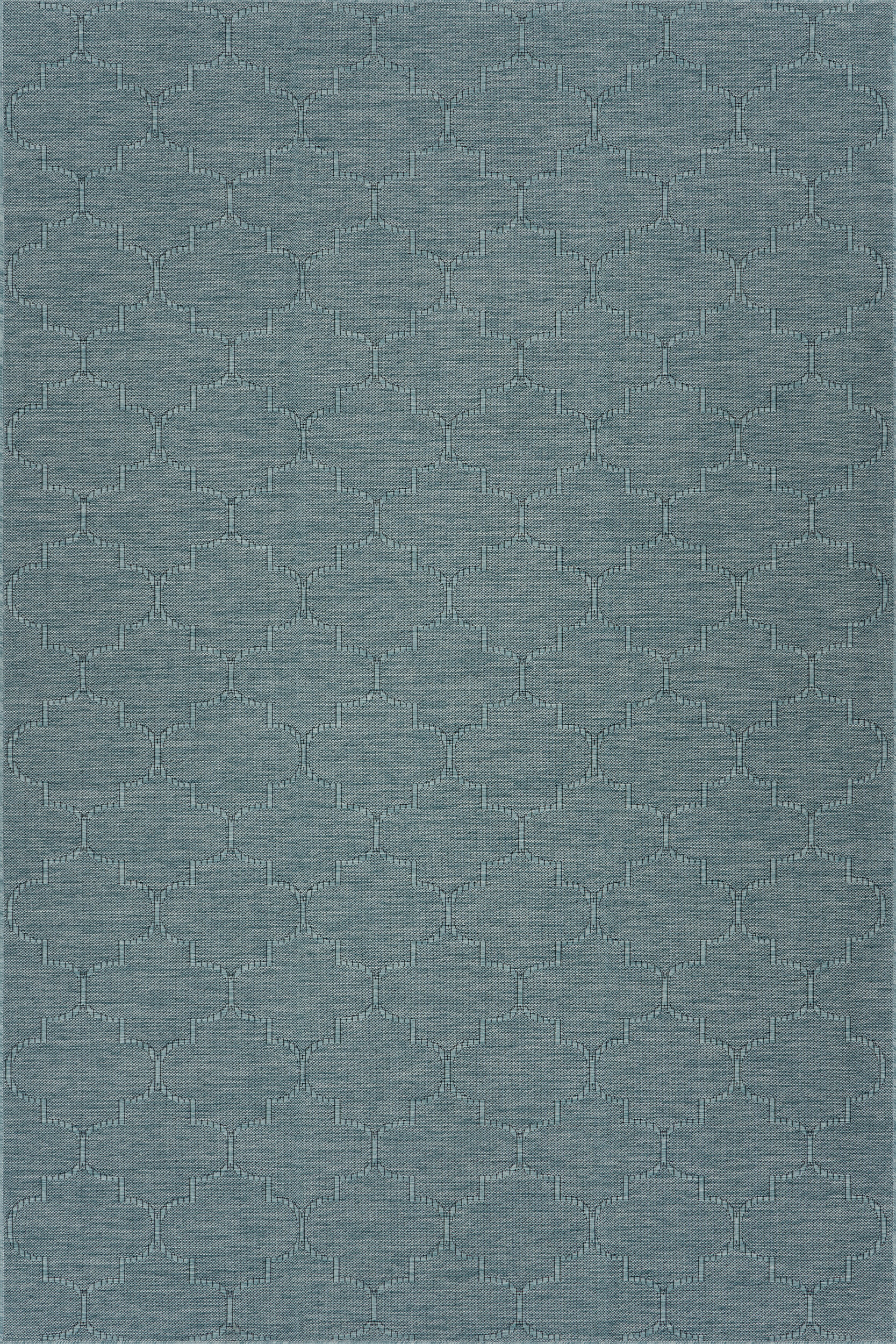 Noore Modern Trellis Indoor/Outdoor Rug | Aqua