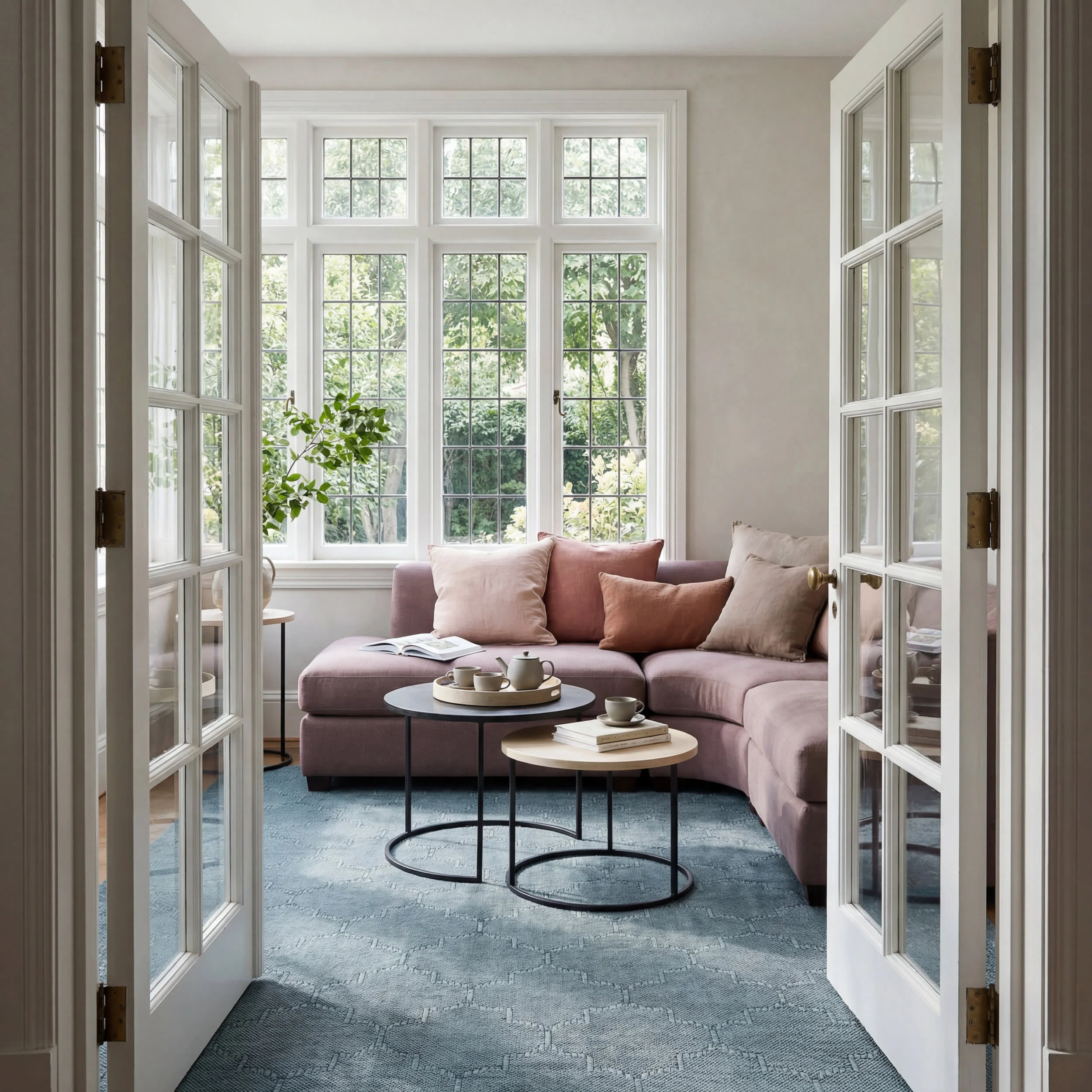 Noore Modern Trellis Indoor/Outdoor Rug | Aqua - Image 10