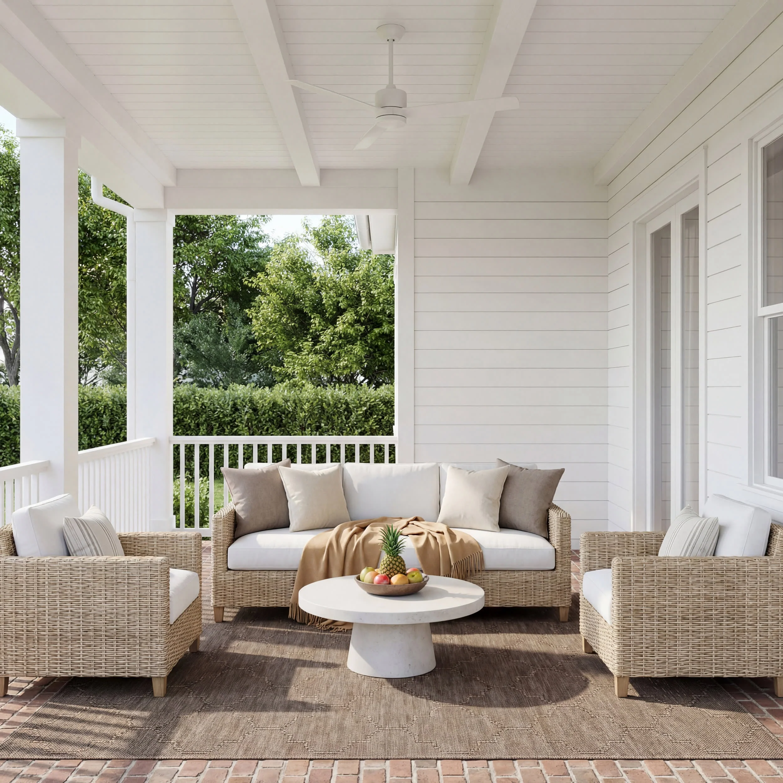 Noore Modern Trellis Indoor/Outdoor Rug | Brown - Image 2