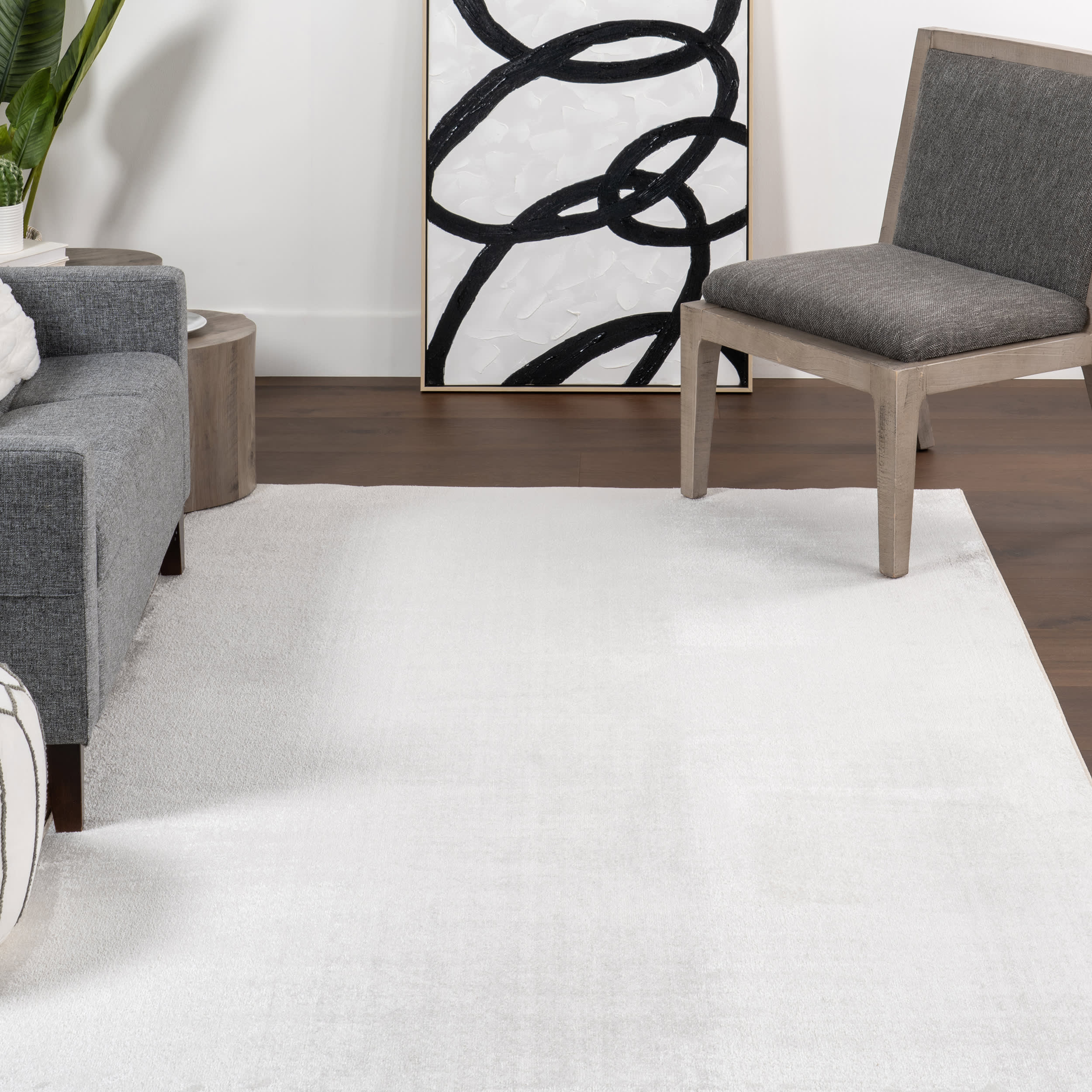 Nori Lustered Solid Washable Rug | Cream - Image 5
