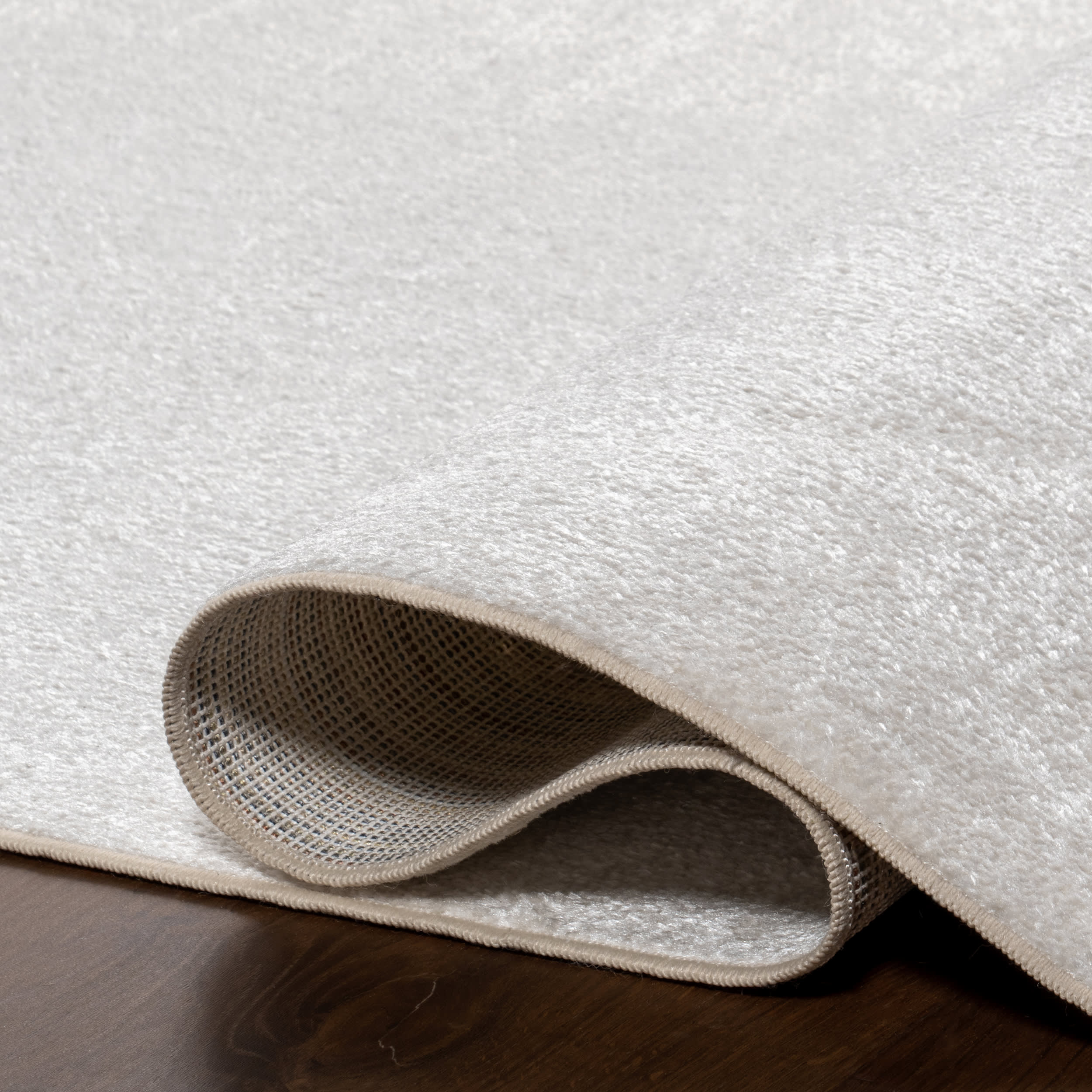 Nori Lustered Solid Washable Rug | Cream - Image 9