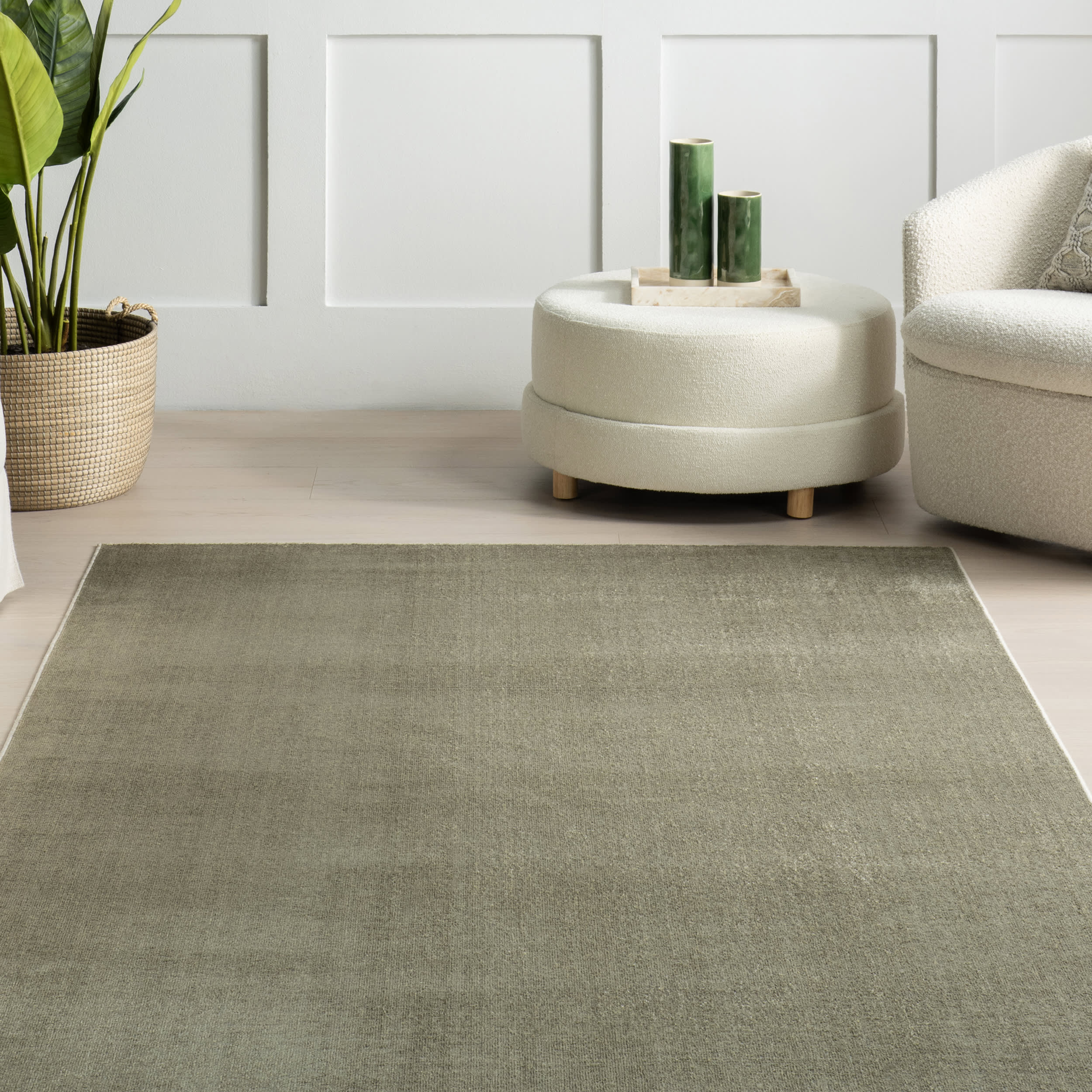 Nori Lustered Solid Washable Rug | Sage Green - Image 5