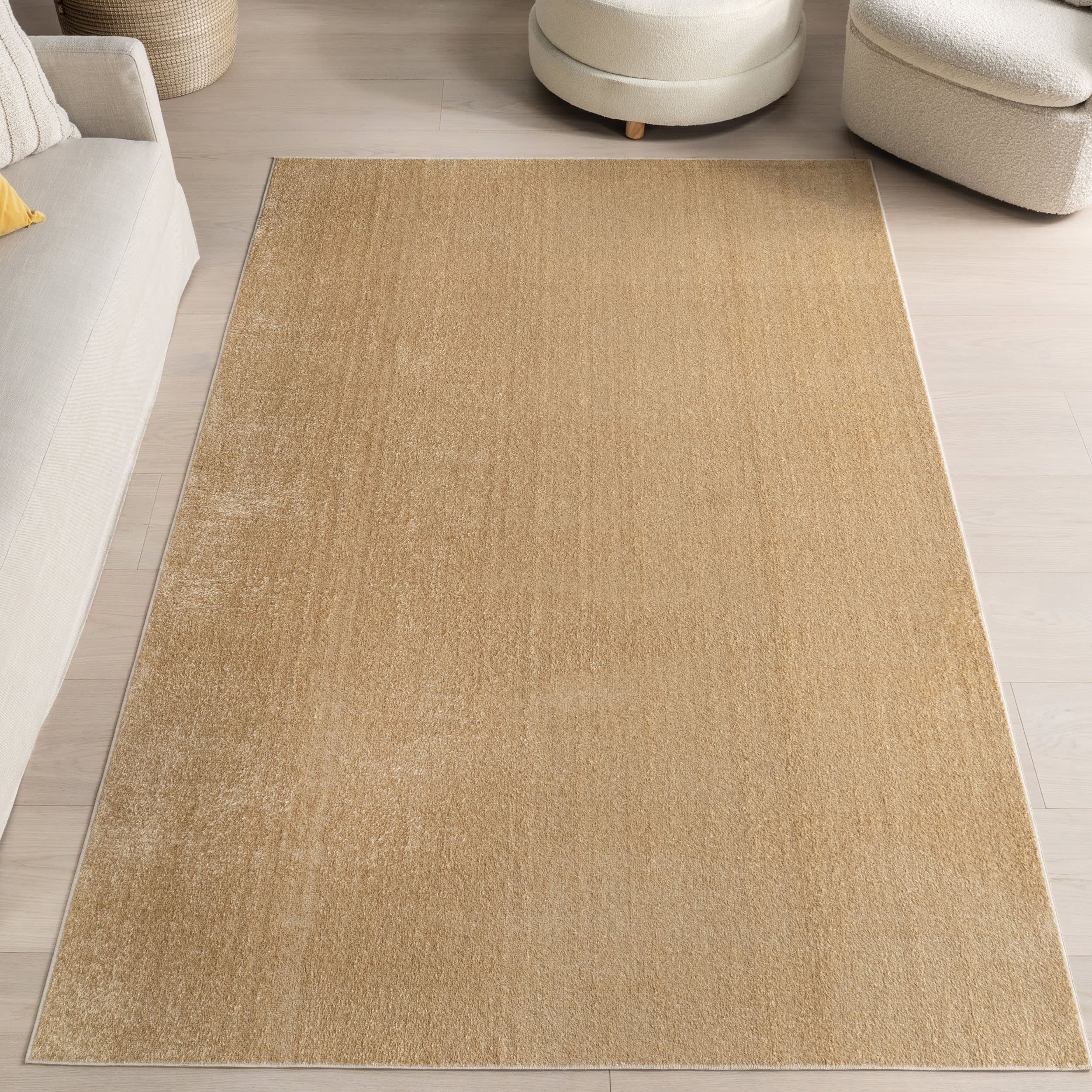 Nori Lustered Solid Washable Rug | Tan - Image 2