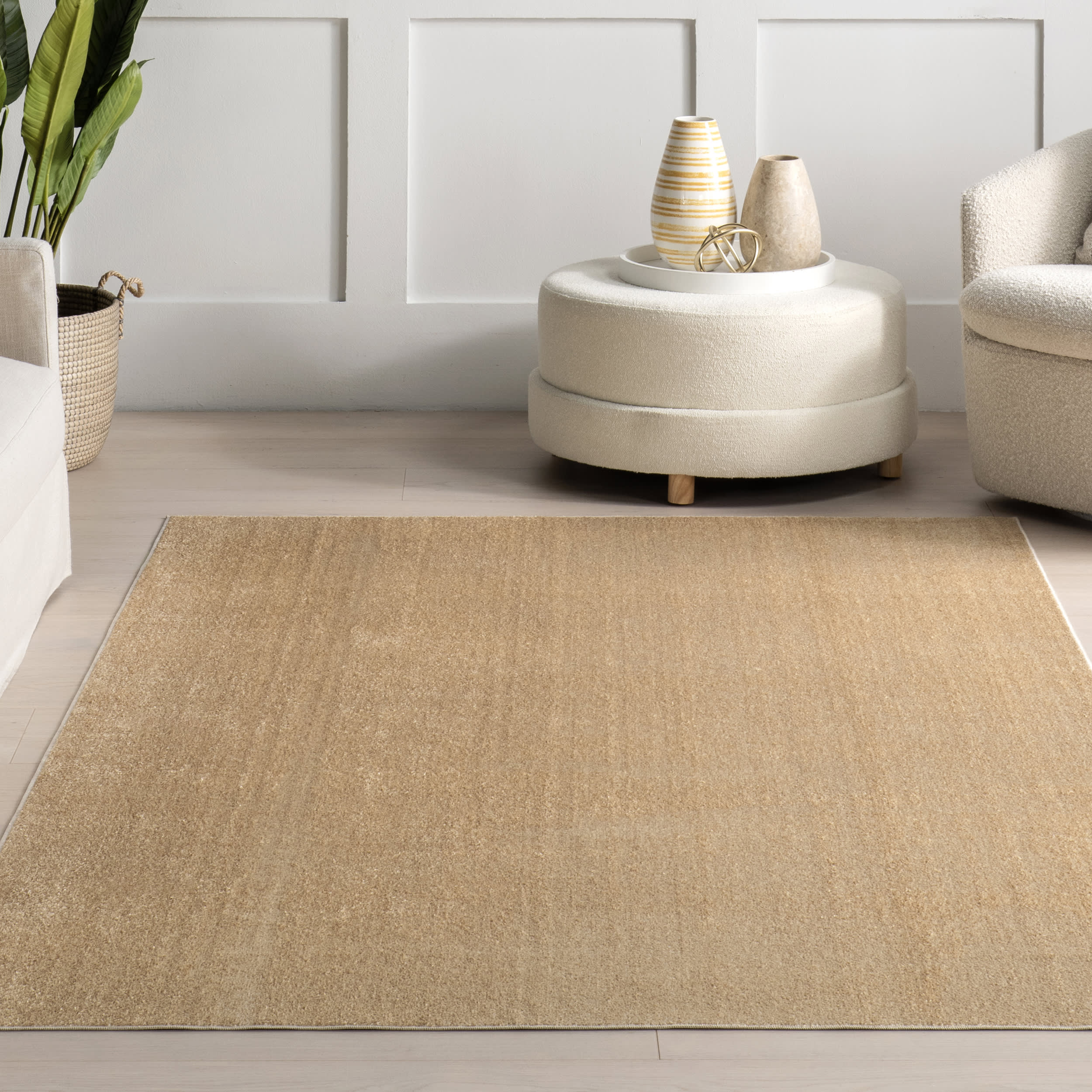 Nori Lustered Solid Washable Rug | Tan - Image 5