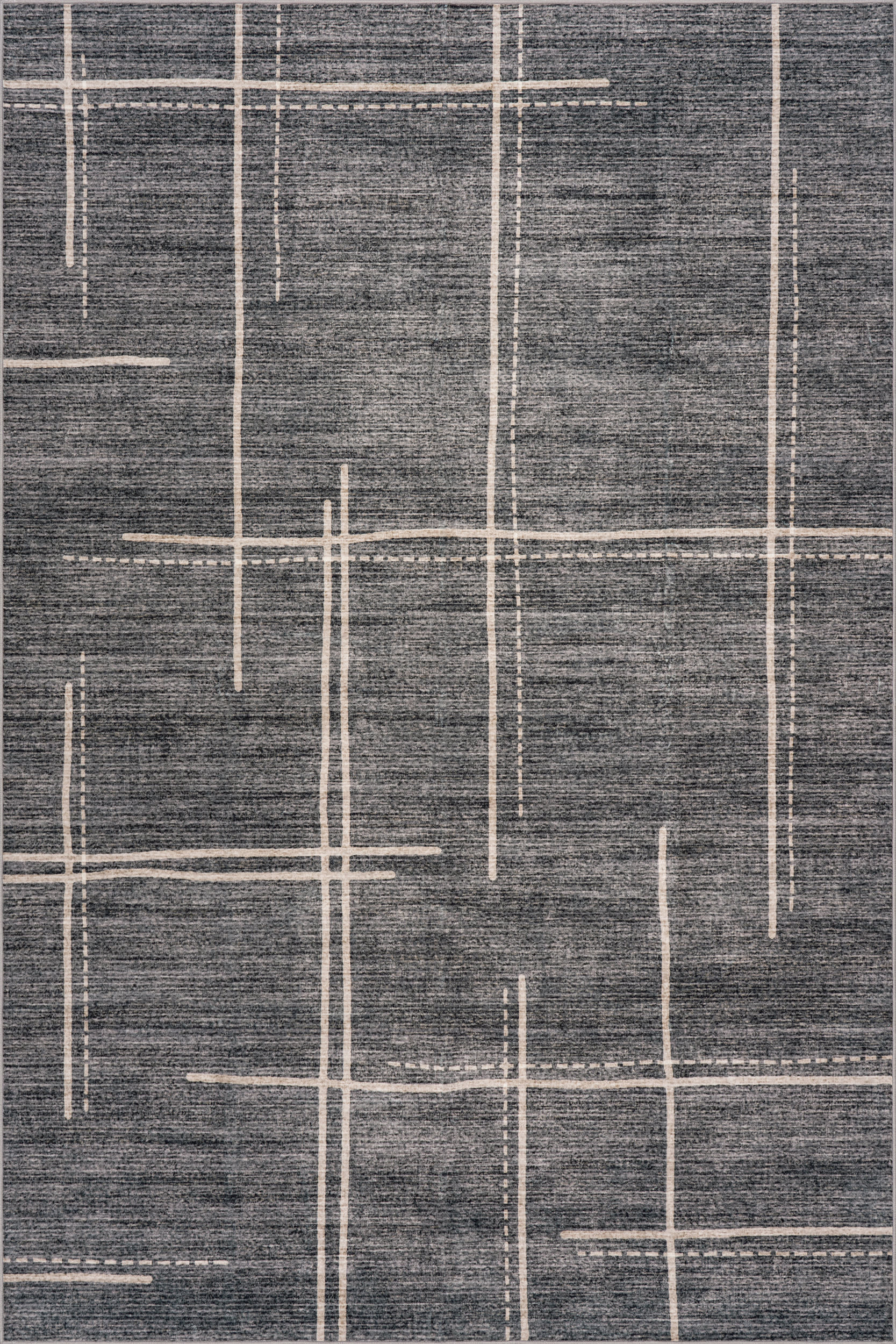 Noryn Abstract Washable Rug | Grey